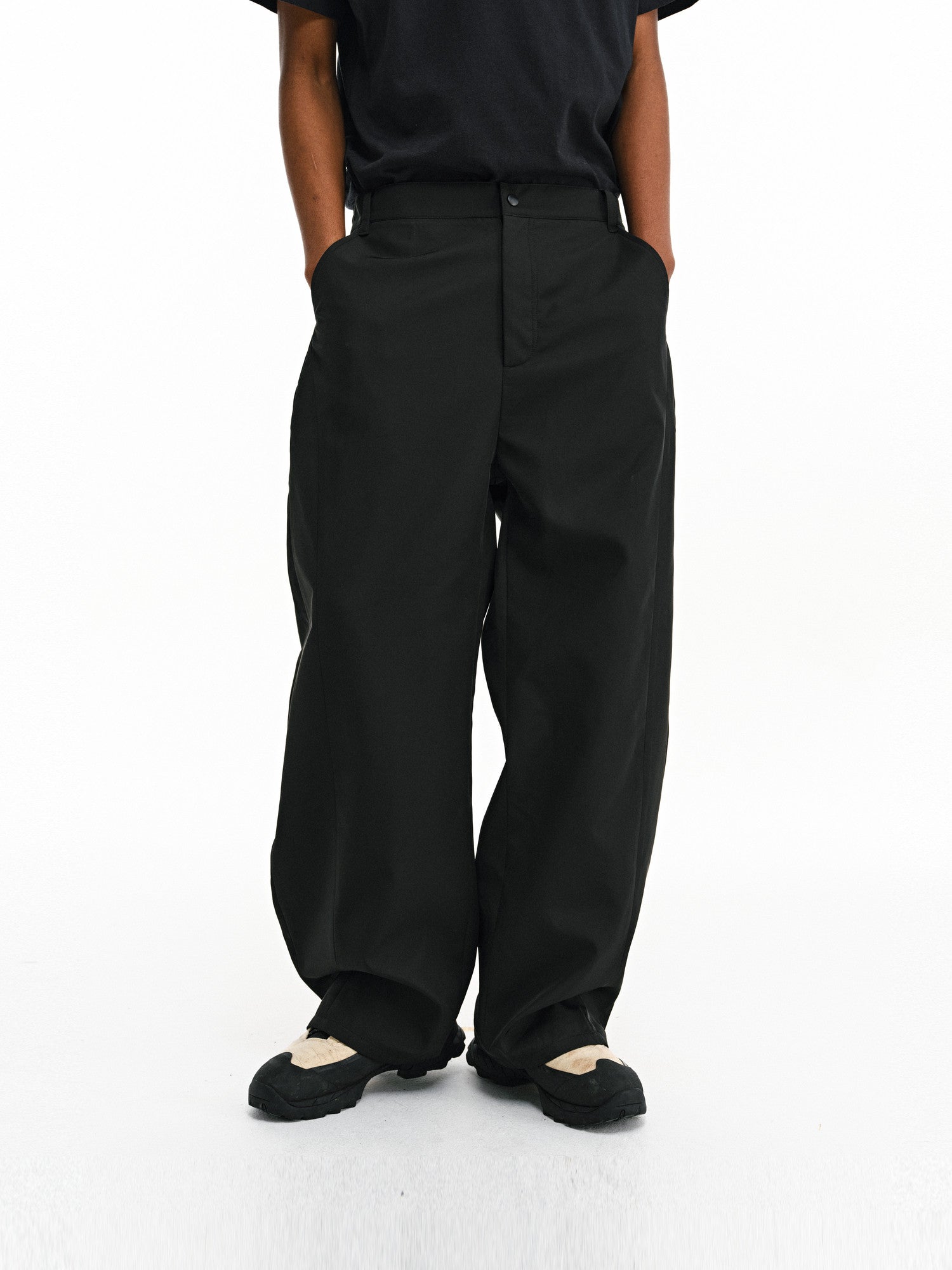 FPA Water-Repellent Curved Hem Outdoor Pants – Chinese Streetwear Trendy Loose Wide-Leg Athletic Casual Trousers for Spring/Autumn