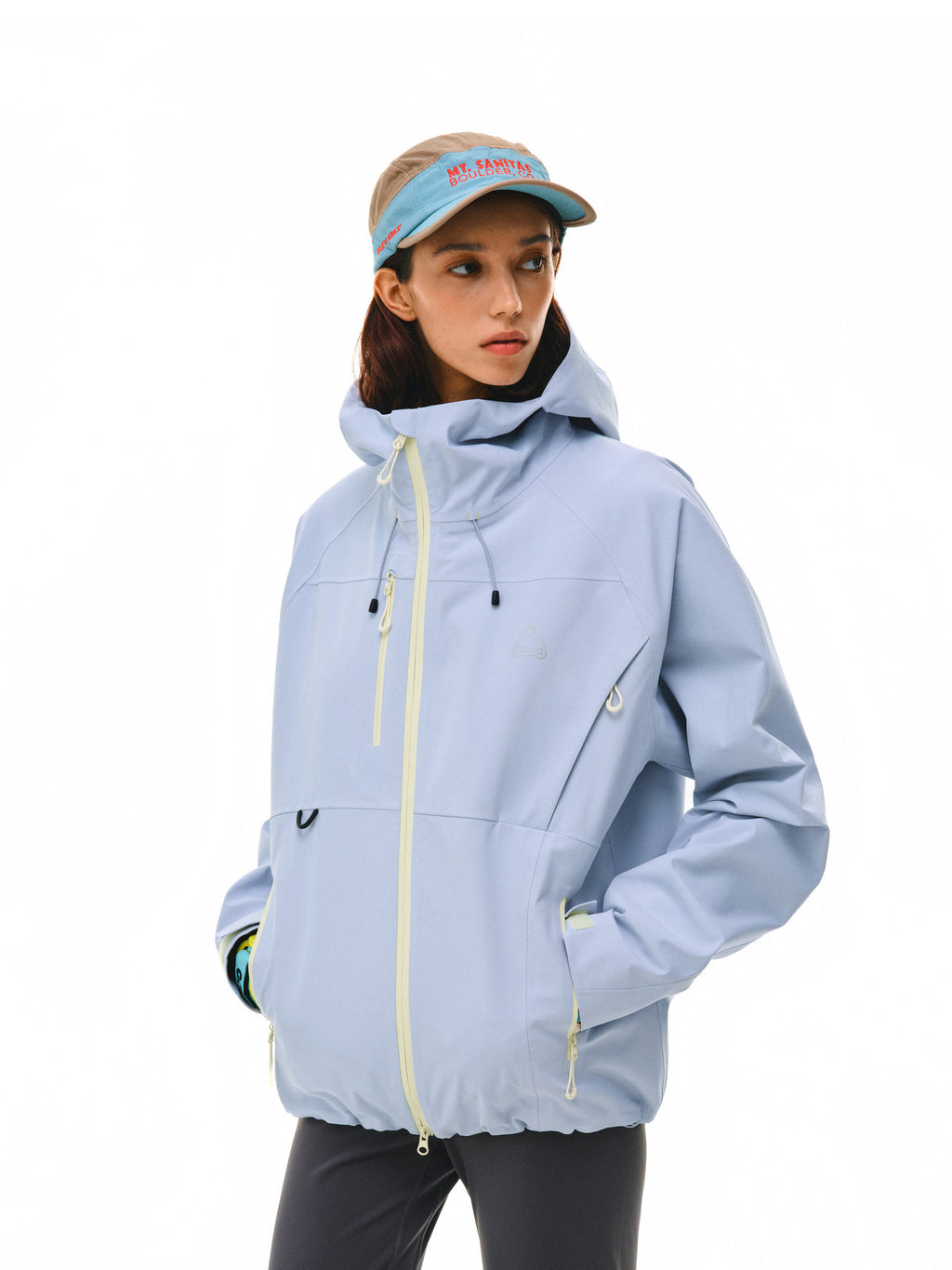 FPA Color-Block Women's Outdoor Hiking Jacket – Short Hooded Shell Coat