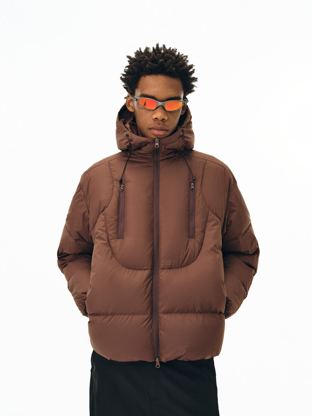 FPA Double-Layer Hooded Down Jacket Winter Design Loose Couple Black Warm Coat Men