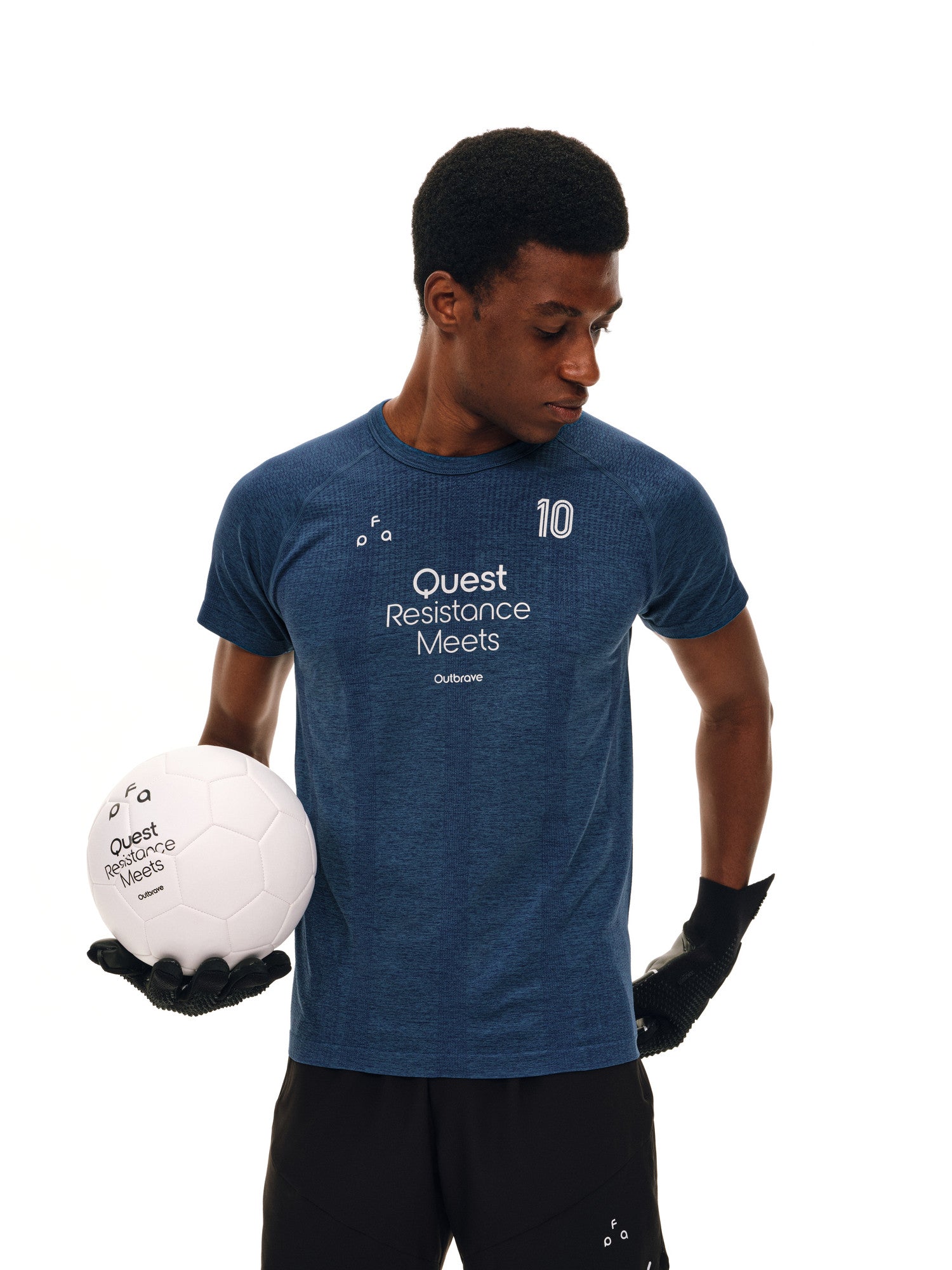 FPA Football Capsule Series One-Piece Knit Soccer Graphic Short Sleeve Crew Neck Quick-Dry T-Shirt