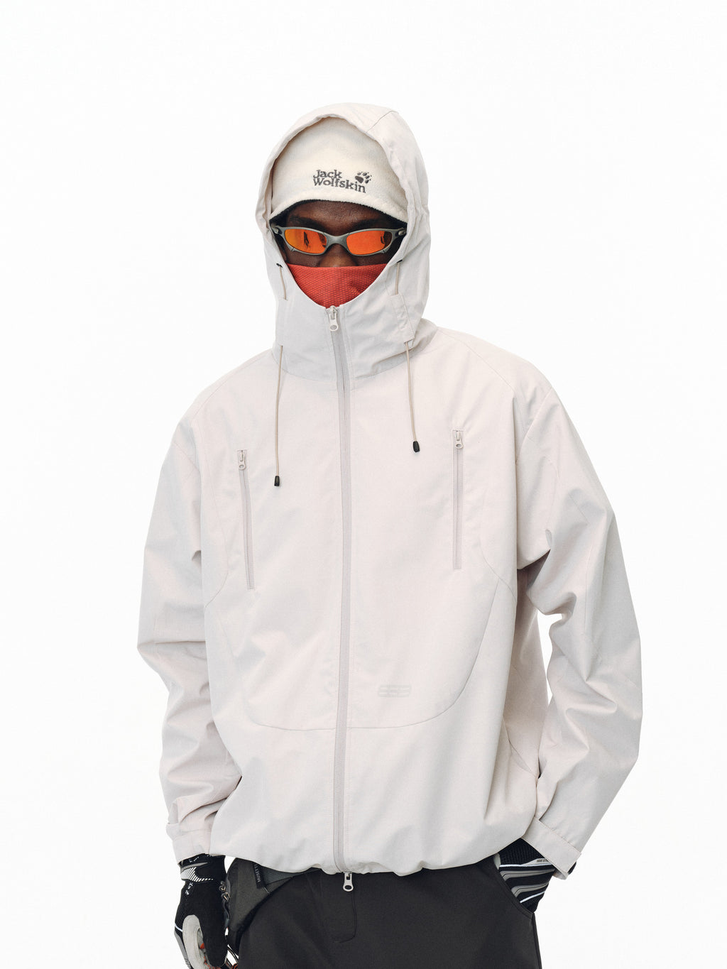FPA Double-Zip Hooded 3D-Structured Shell Jacket for Outdoor Sports, Windproof