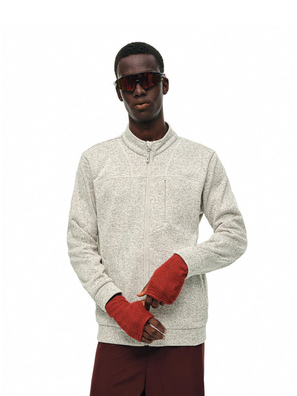 FPA Fancy Yarn Fleece Stand Collar Jacket – Casual Outdoor Sports Couple Style Zip-Up Coat for Spring/Autumn