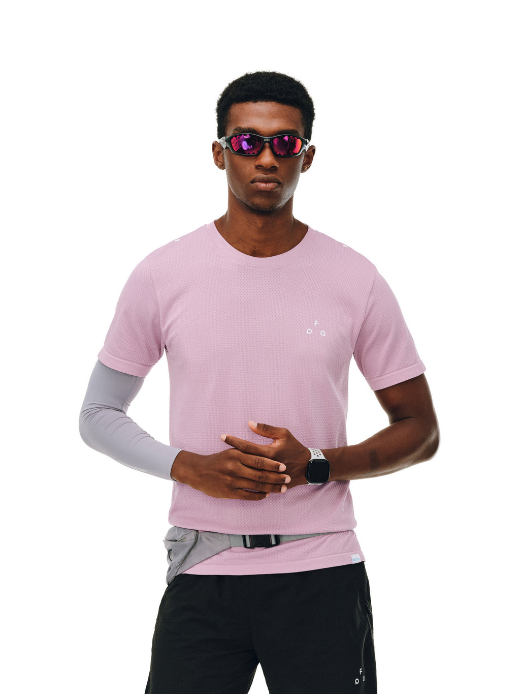 FPA COOLMAX Seamless Knit Athletic Texture Short Sleeve T-Shirt for Men - Summer Casual Outdoor Cool Touch Quick-Dry Breathable Tee