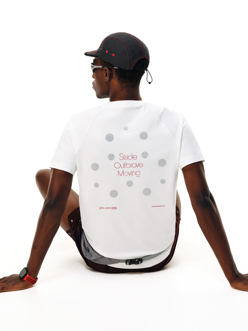 FPA Slogan Polka Dot Print Short Sleeve Summer Outdoor Sports COOLMAX Fitted Cool Touch Quick Dry T-Shirt for Men