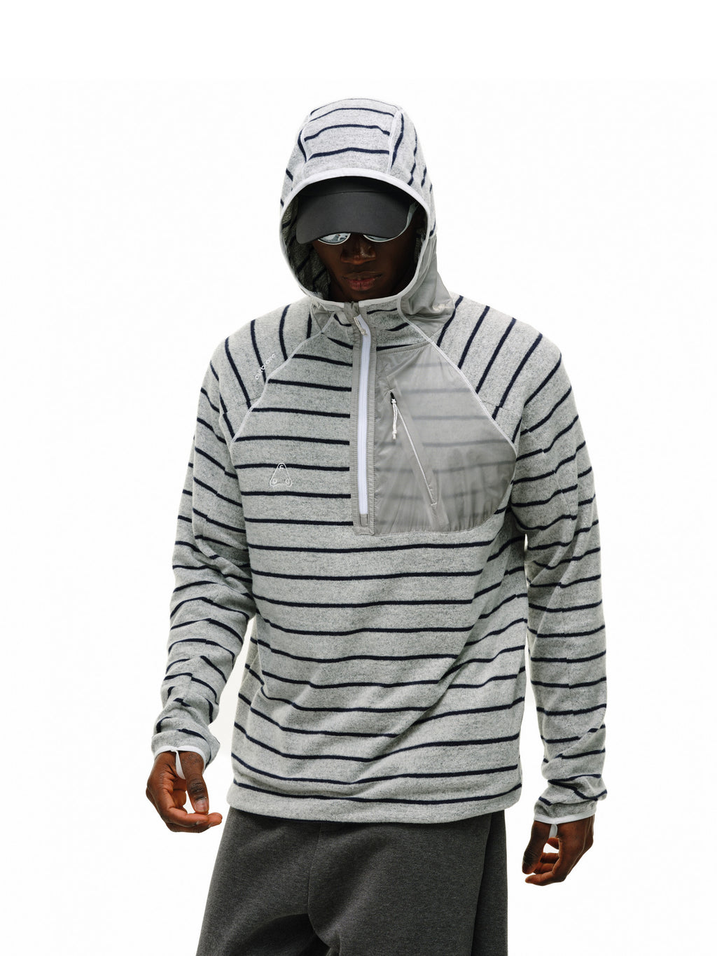 FPA Striped Patchwork Hoodie 2026 New Spring Sports Contrast Color Half-Zip Couple Hooded Sweatshirt