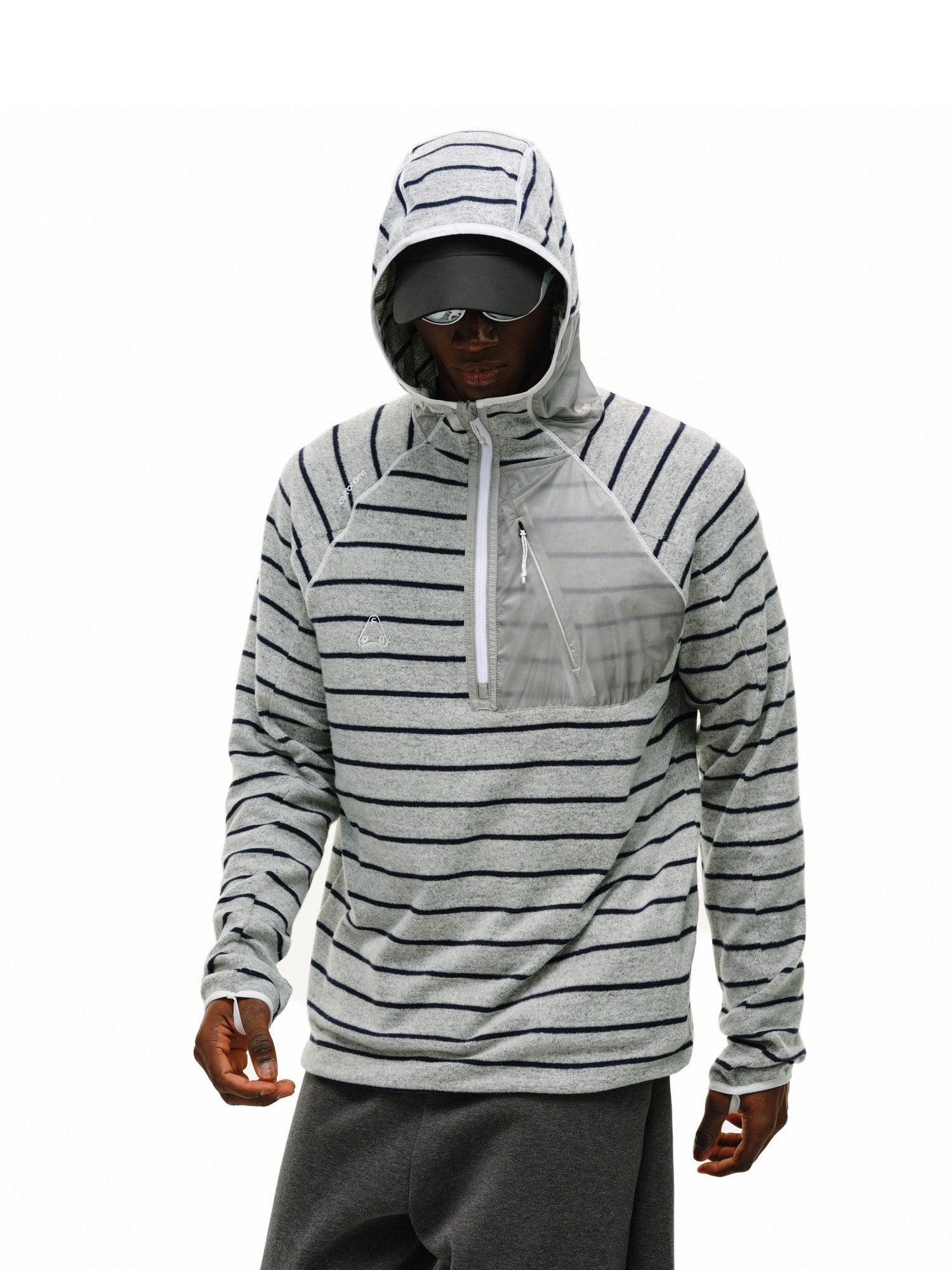 FPA Striped Patchwork Hoodie 2026 New Spring Sports Contrast Color Half-Zip Couple Hooded Sweatshirt