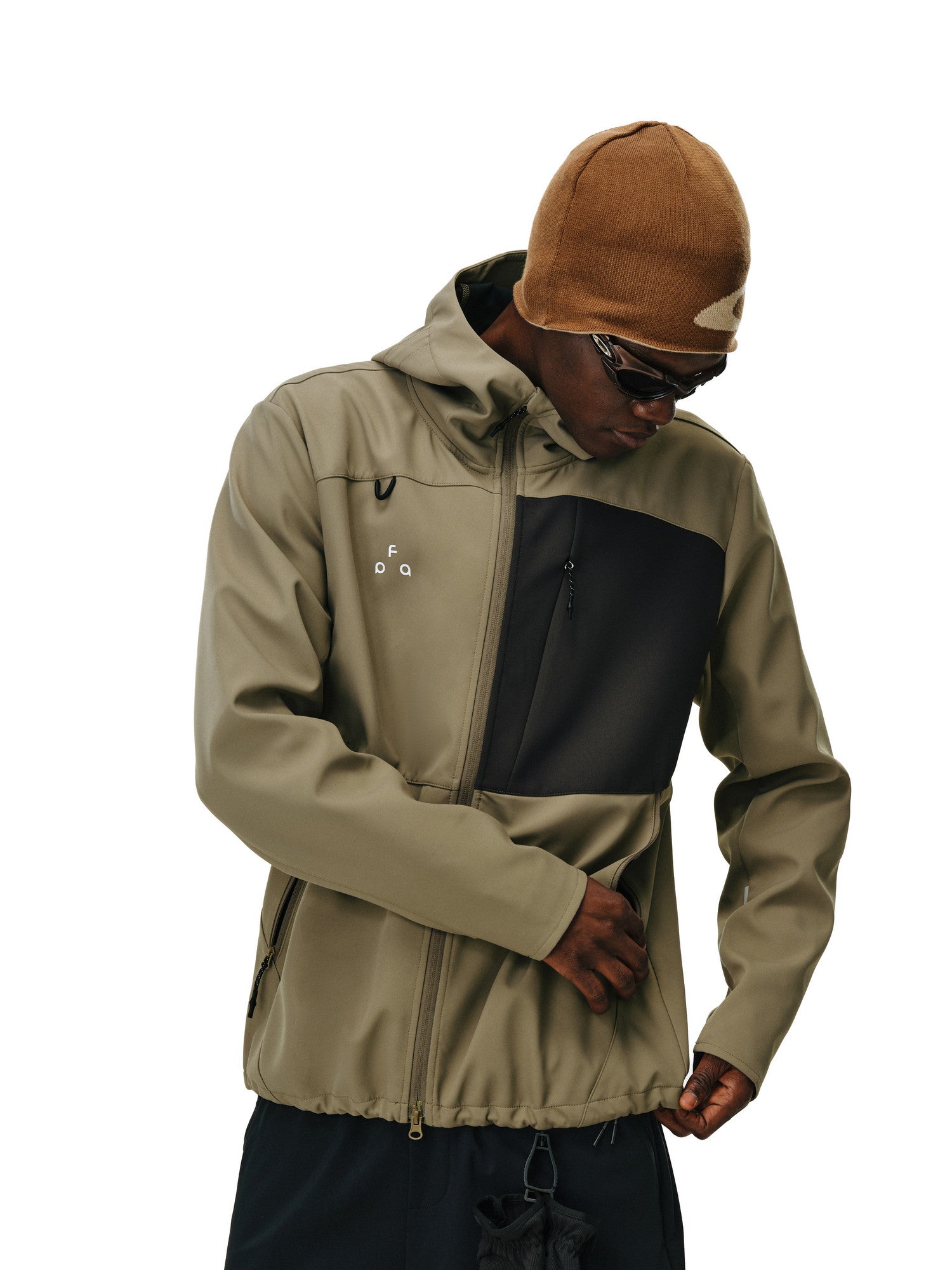 FPA Color-Block Water-Repellent Softshell Jacket – Premium Casual Outdoor Windbreaker with Hood