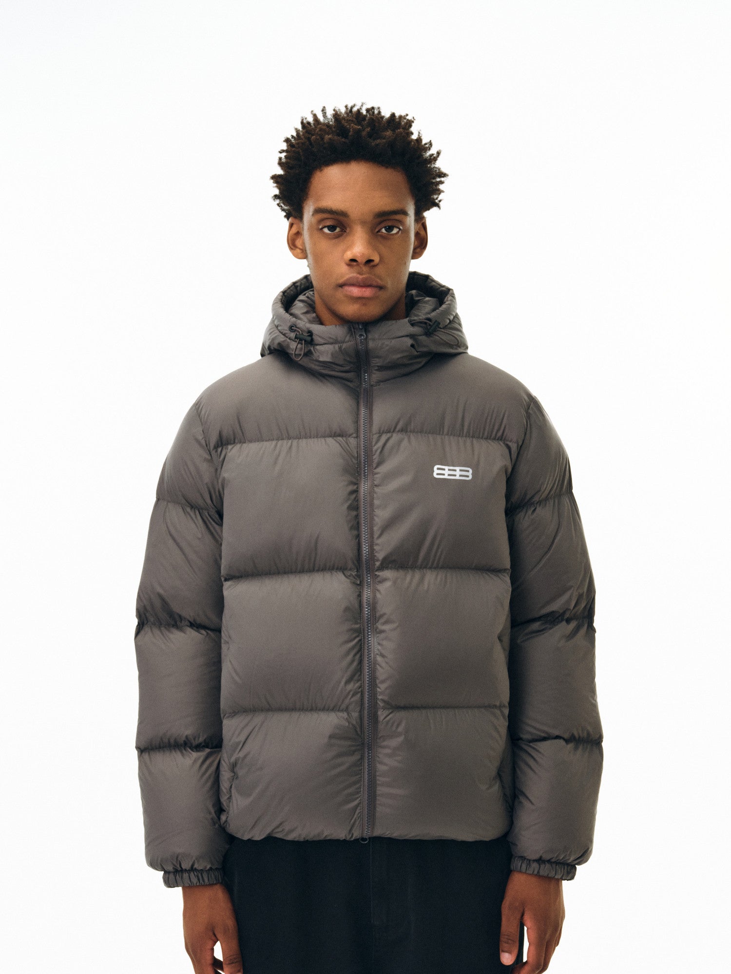 FPA Hooded Logo Print Down Jacket - Chinese Streetwear Trend, Loose Fit, Couple Style, Thick Warm Winter Down Coat for Men