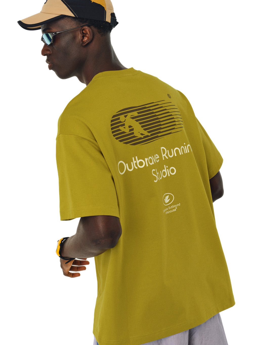 FPA Quick-Dry 7A Antibacterial Cool-Touch Athletic Short Sleeve T-Shirt, Chinese Streetwear American Style Loose Heavyweight Summer Mid-Sleeve Tee for Men