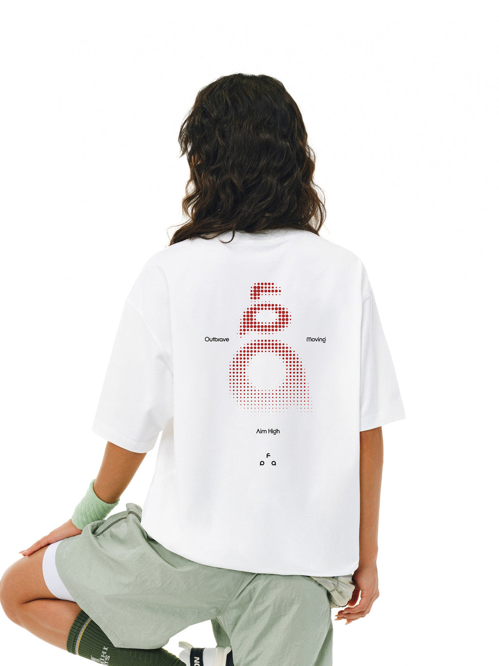 FPA Polka Dot Logo Gradient Quick-Dry Sports Short Sleeve T-Shirt for Men and Women