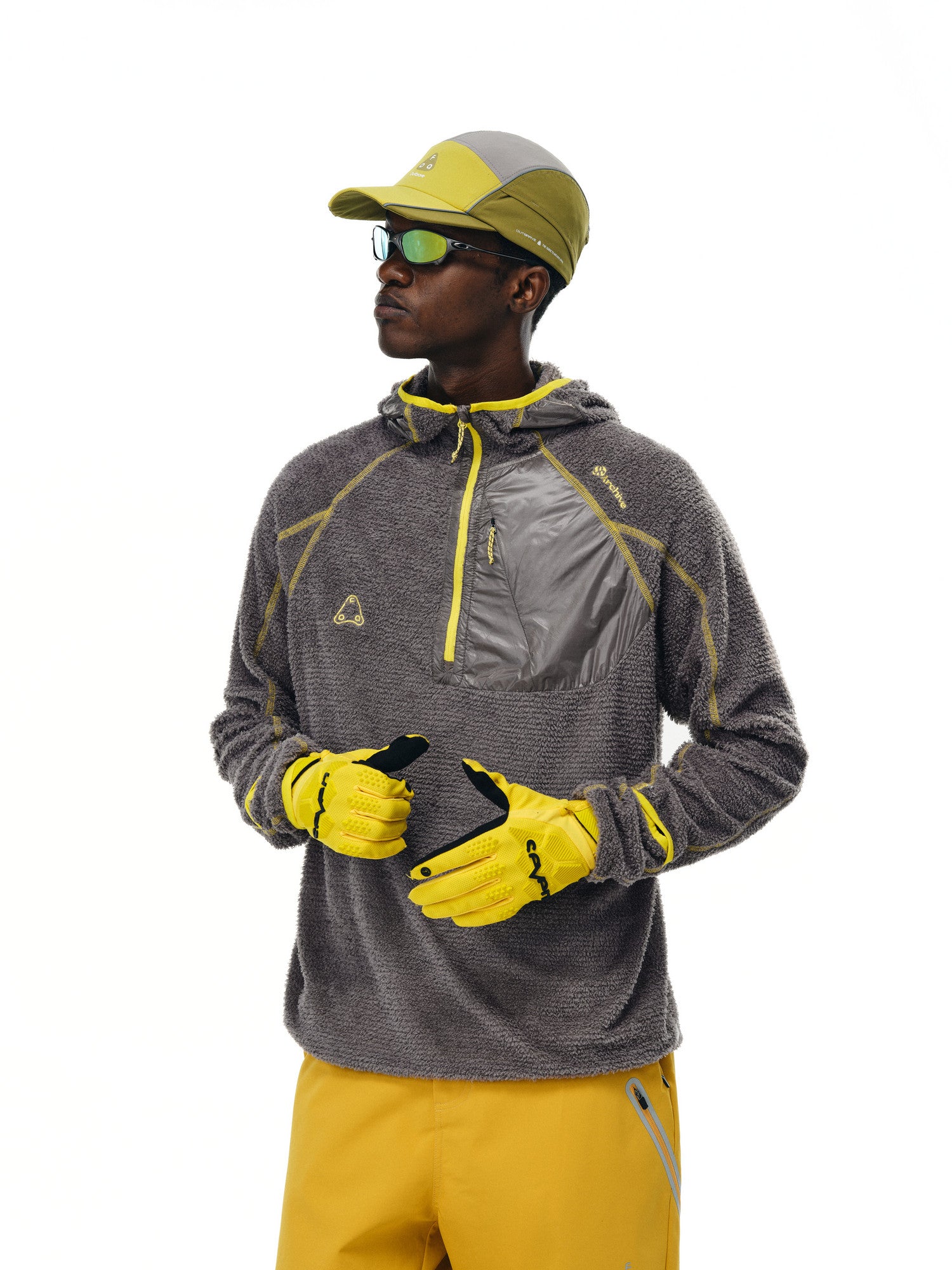 FPA Lightweight Outdoor Fleece Hooded Long-Sleeve Spring/Autumn Retro Sports Unisex Half-Zip Hoodie