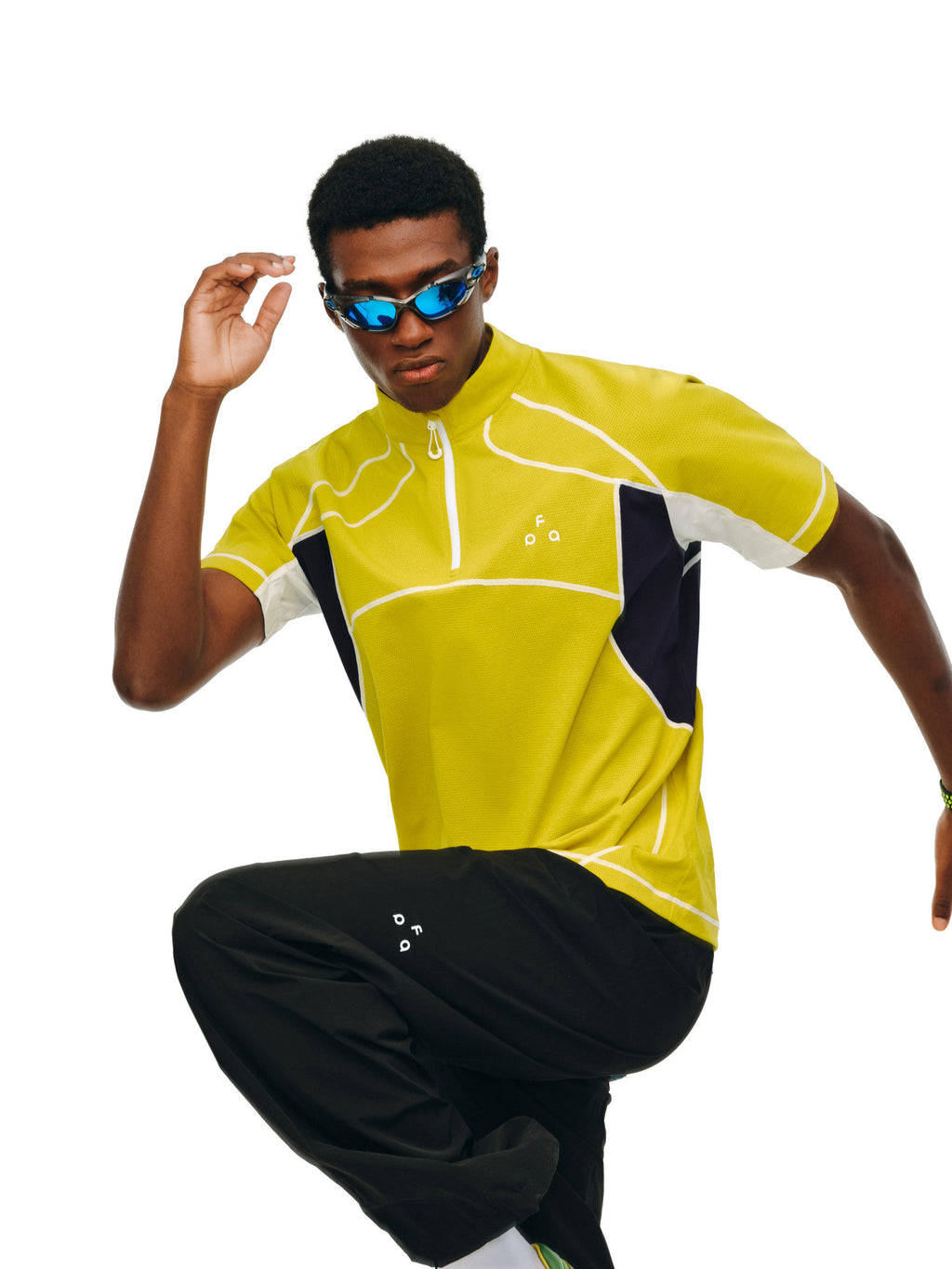 FPA7A Antibacterial Cycling Mesh Breathable Sports Contrast Stitch Short Sleeve Quick-Dry Cool Touch T-Shirt for Men