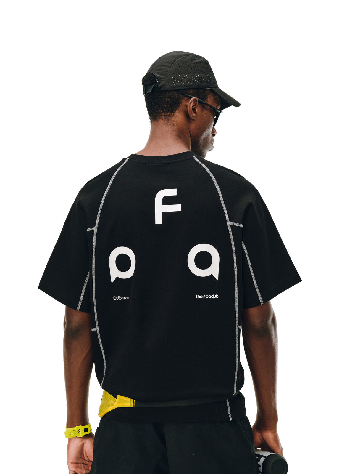 FPA Contrast Stitch Brand Triangle Logo Short Sleeve T-Shirt - Summer Basic Casual Unisex Black White Tee