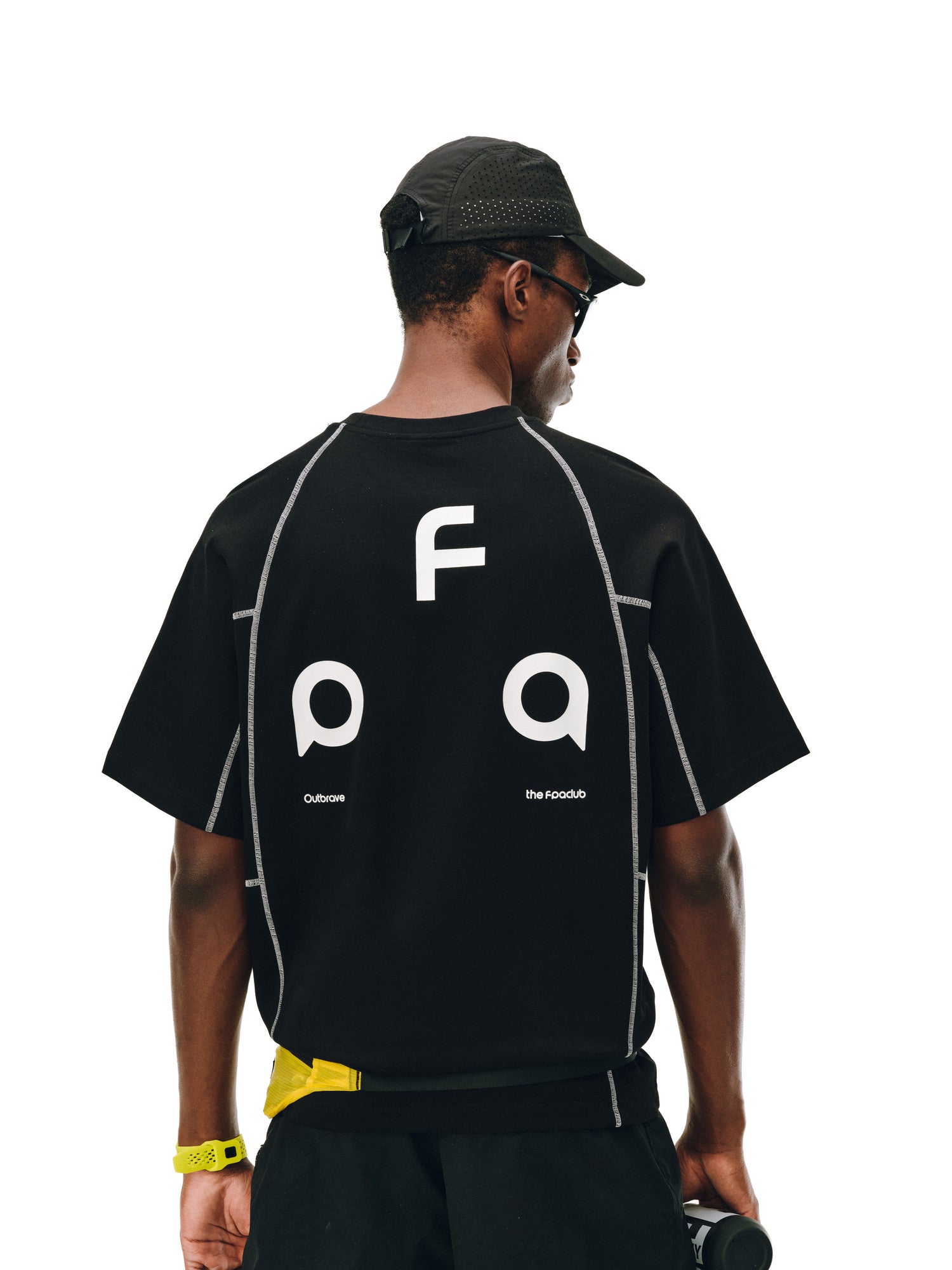 FPA Contrast Stitch Brand Triangle Logo Short Sleeve T-Shirt - Summer Basic Casual Unisex Black White Tee