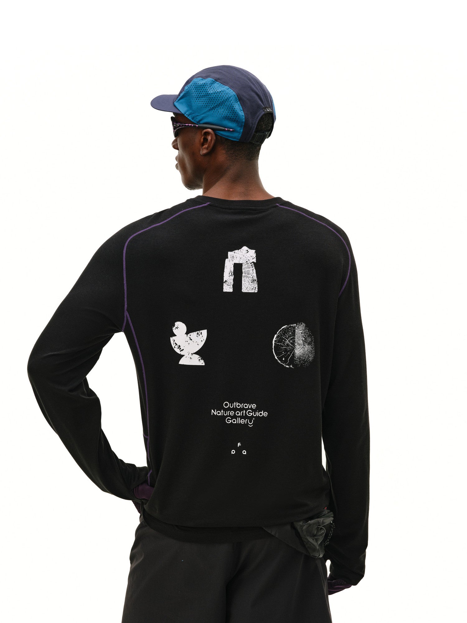 FPA Color-Block Line Sports Triangle Pattern T-Shirt Spring American Casual Crew Neck Long Sleeve for Men and Women