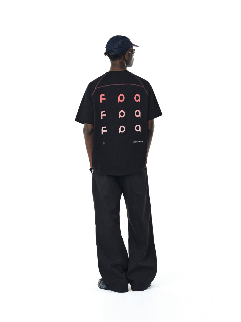 FPA Contrast Stitch Raglan Logo T-Shirt – Chinese Streetwear Summer Loose Round Neck Heavyweight Couple Casual Short Sleeve