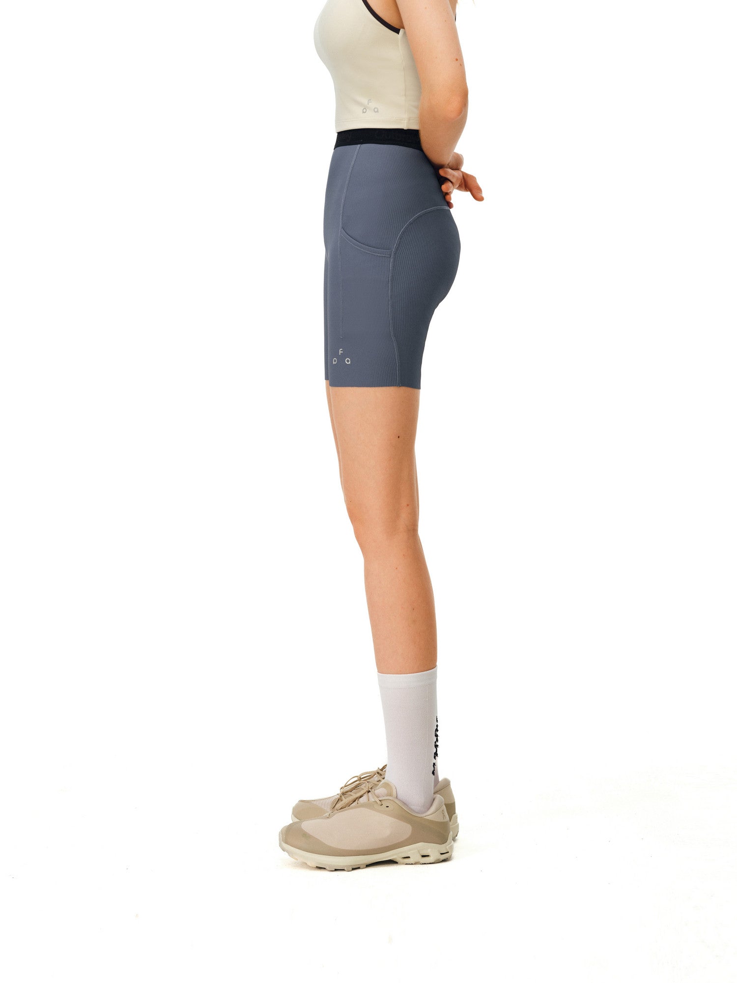 FPA Women's Anti-Slip Ribbed Running Compression Shorts for Outdoor Sports, Summer Fitness 3-Inch Shorts