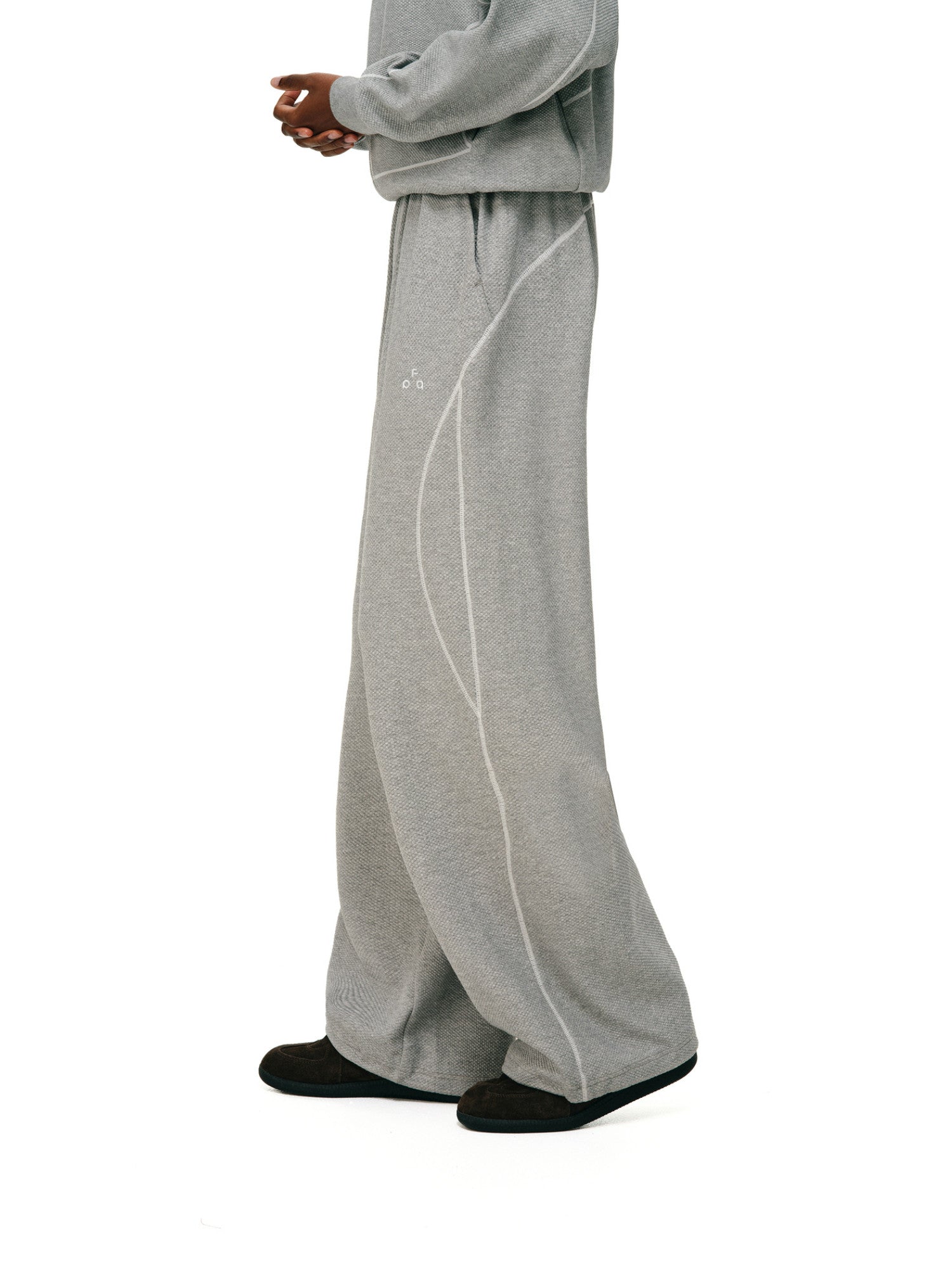 FPA Checkered Texture Hasso Sweatpants – Loose Straight-Leg Contrast Color Couple Casual Long Pants for Spring/Autumn