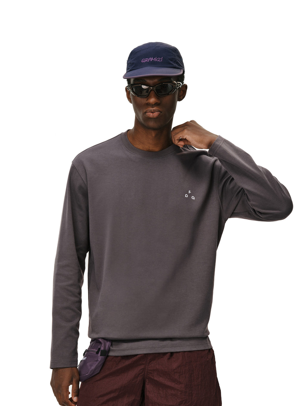 FPA Triangle Basic Small Logo Long Sleeve T-Shirt for Spring/Autumn Casual Sports Crew Neck Inner Layer Heavyweight Tee for Men