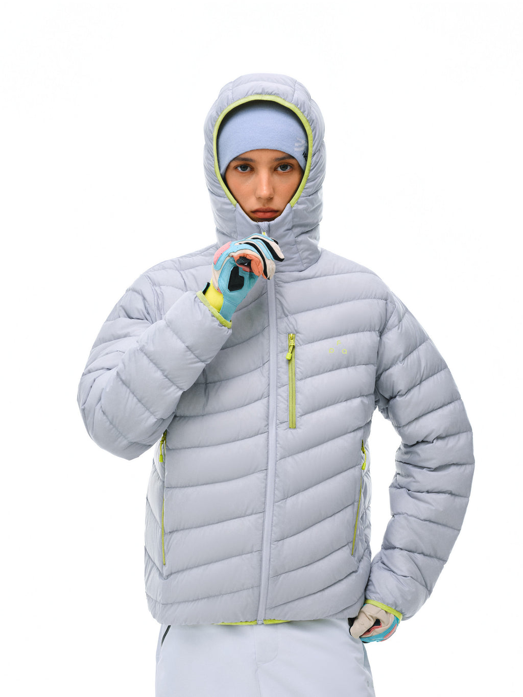 FPA Arc Lightweight Hooded Down Jacket Winter Couple Contrast Color Design Casual Retro Outerwear