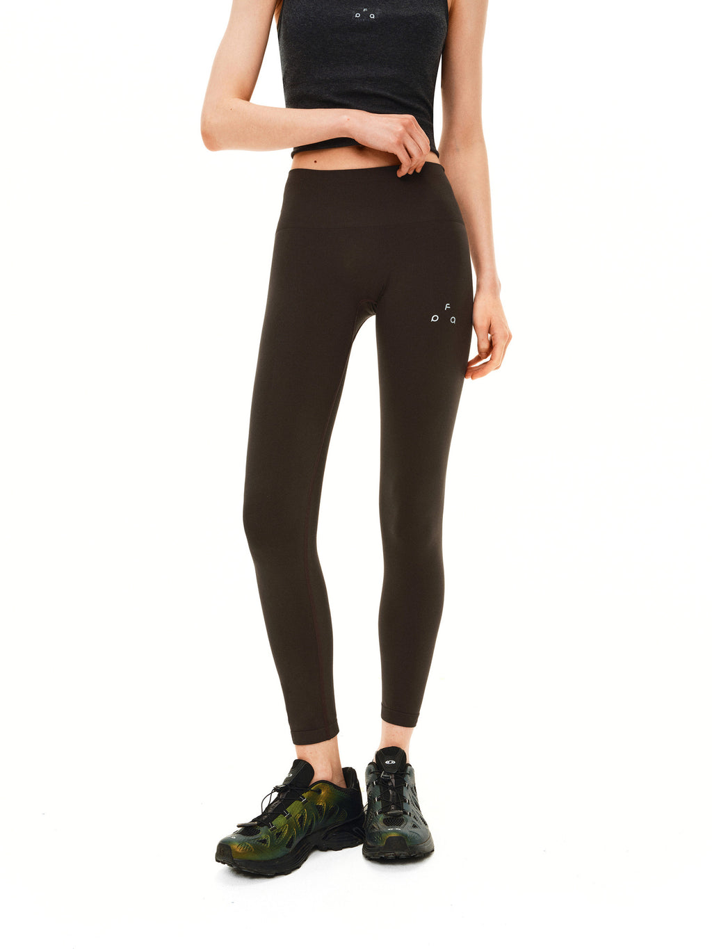 FPA Small Logo Skin-Friendly Yoga Pants High-Waist Tummy Control Lifting Buttock Shaping Tight Shark Pants for Women
