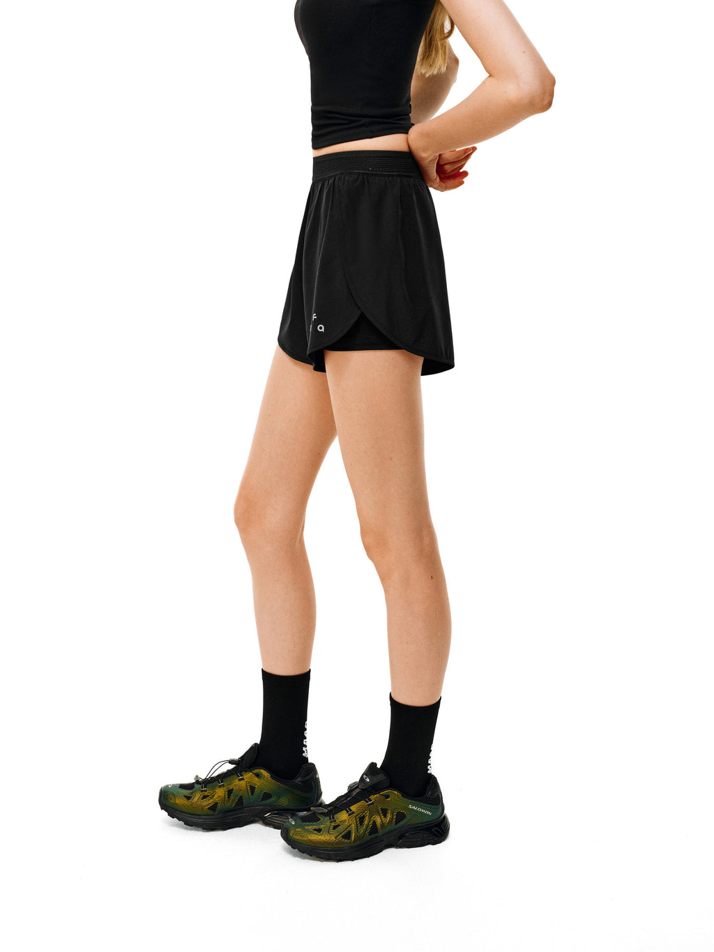 FPA Women's High-Waist Four-Way Stretch Ice-Feel Running & Fitness Shorts, Summer Outdoor 3/4 Length