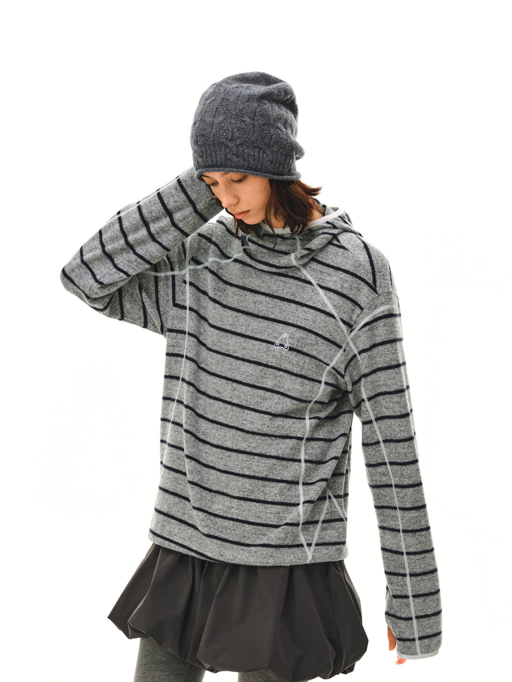 FPA Knitted Striped Hooded Sweatshirt - Spring/Fall Outdoor Sports Casual Knit Hoodie with Advanced Design
