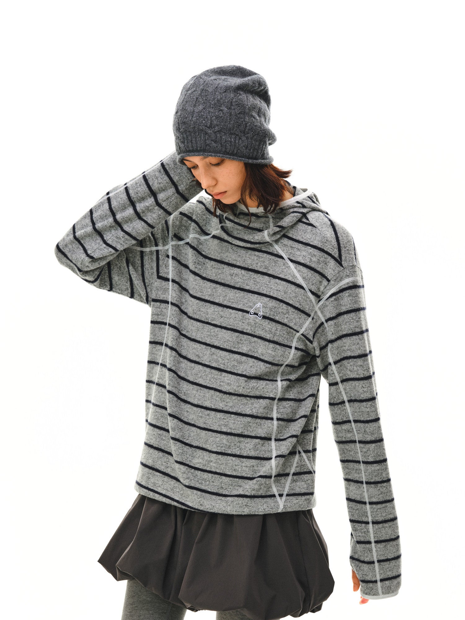 FPA Knitted Striped Hooded Sweatshirt - Spring/Fall Outdoor Sports Casual Knit Hoodie with Advanced Design