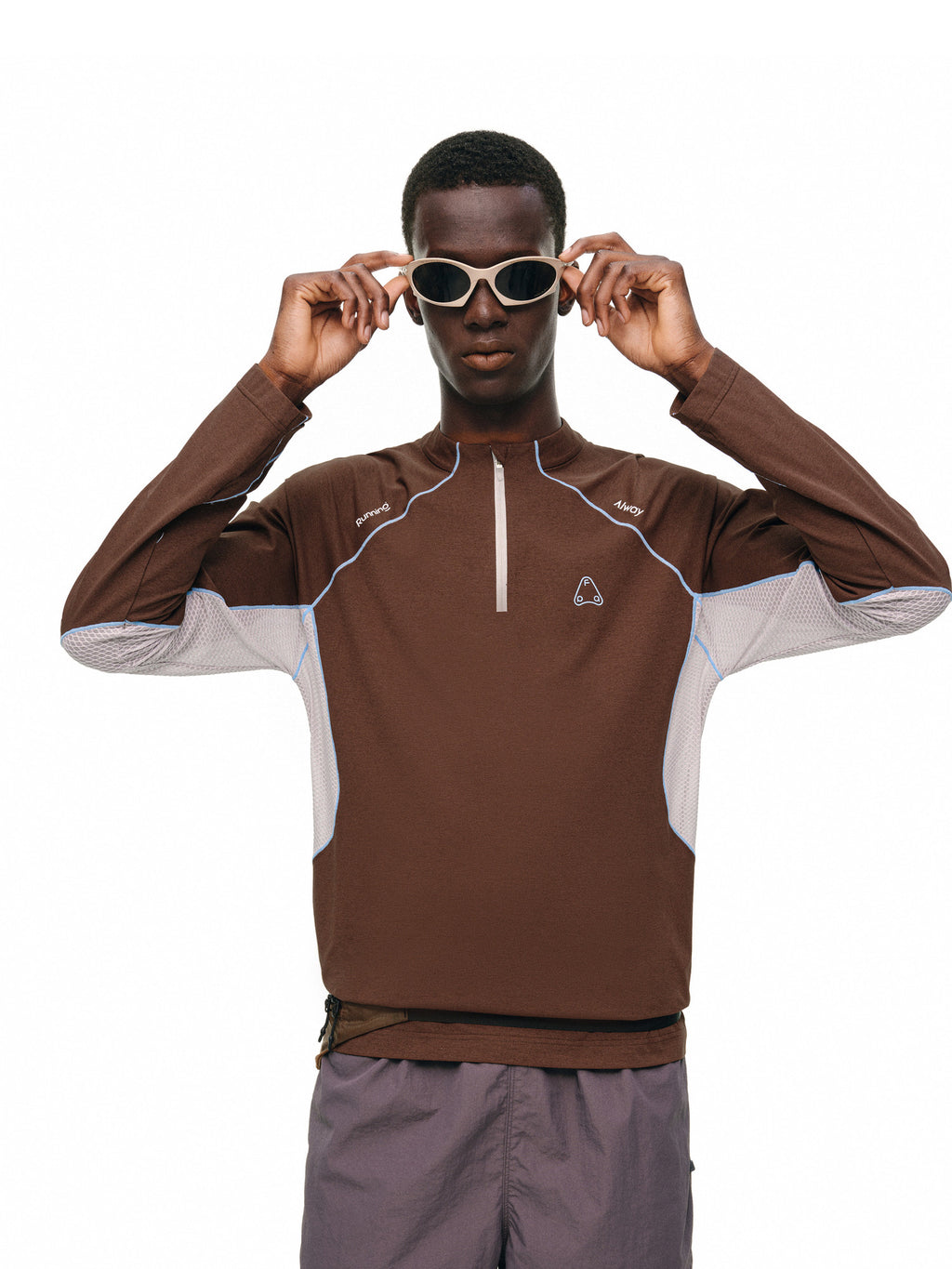 FPA Color-Block Stand Collar Long-Sleeve Sports Top – Spring/Fall Half-Zip Couple Casual Outdoor Athletic T-Shirt