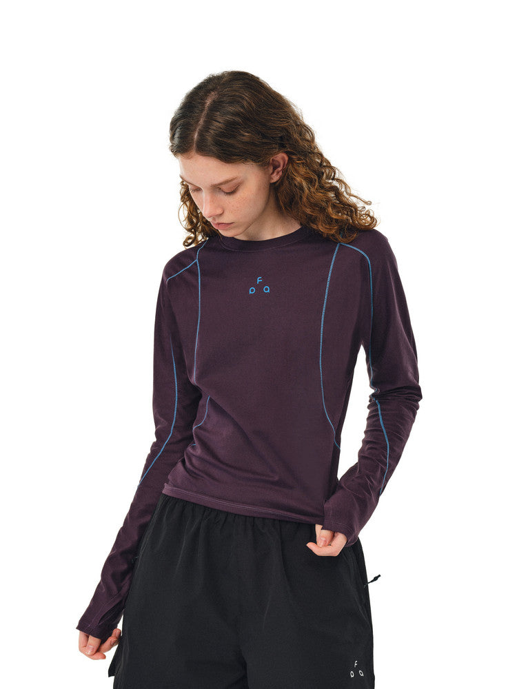 FPA Outdoor Structured Contrast Stitching Breathable Slim-Fit Long-Sleeve Top