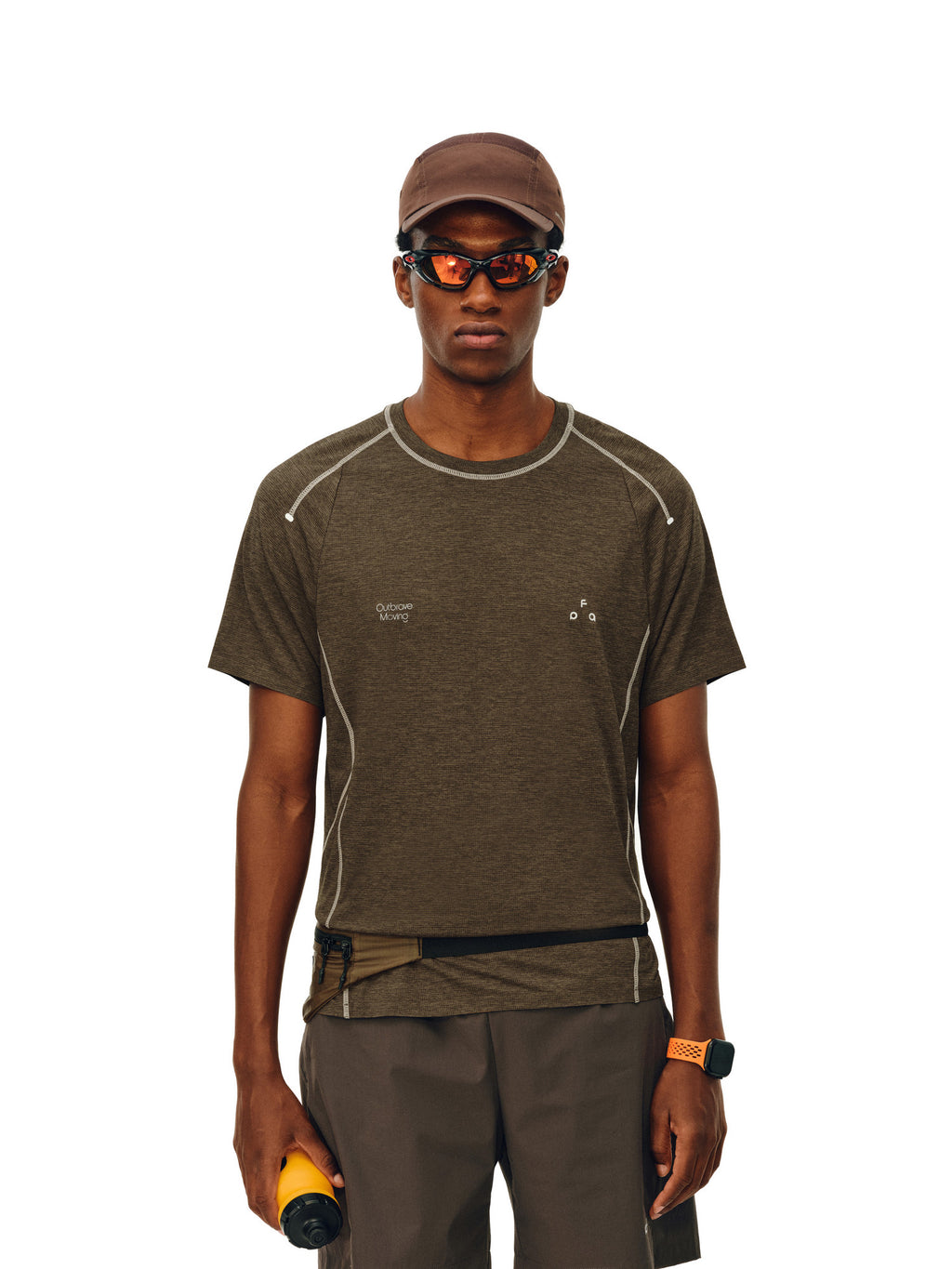 FPA Cationic Quick-Dry Antibacterial Sports Short Sleeve T-Shirt with Hasso Line, Minimalist Design Outdoor Summer Crew Neck Tee for Men