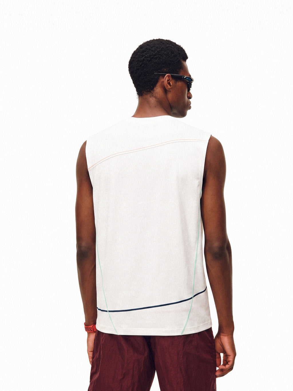 FPA Hasso Line Contrast Sleeveless Vest - Summer Outdoor Sports Fitness Running Basketball Breathable Tank Top for Men