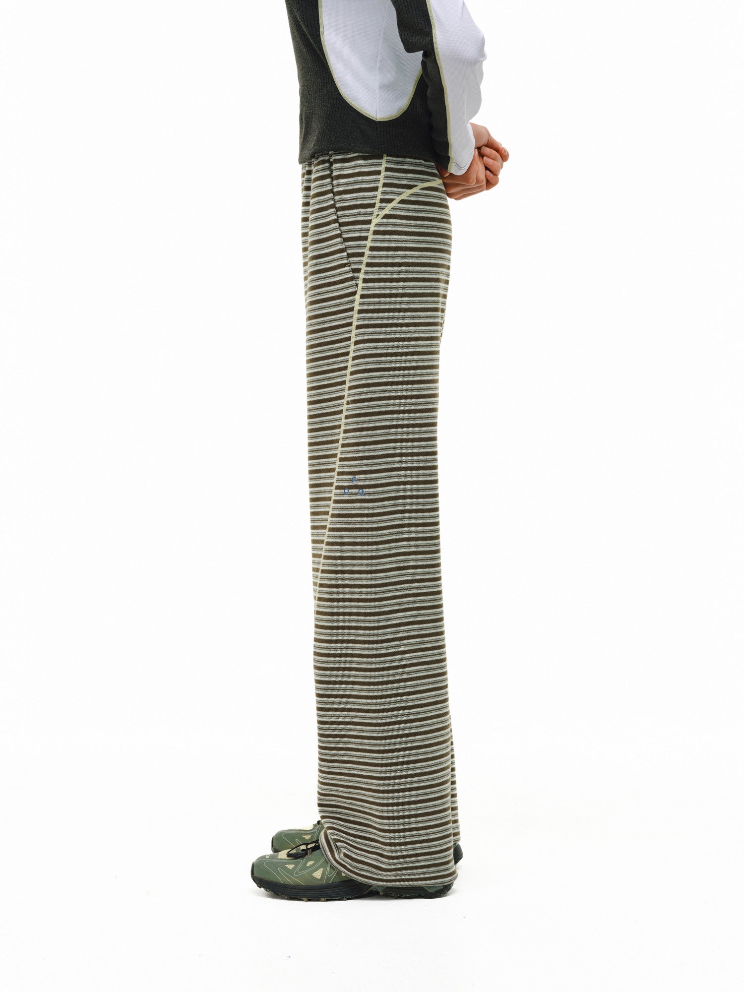 FPA Outdoor Relaxed Striped Pants – Loose Straight-Leg Retro Contrast Color Casual Trousers for Spring/Autumn