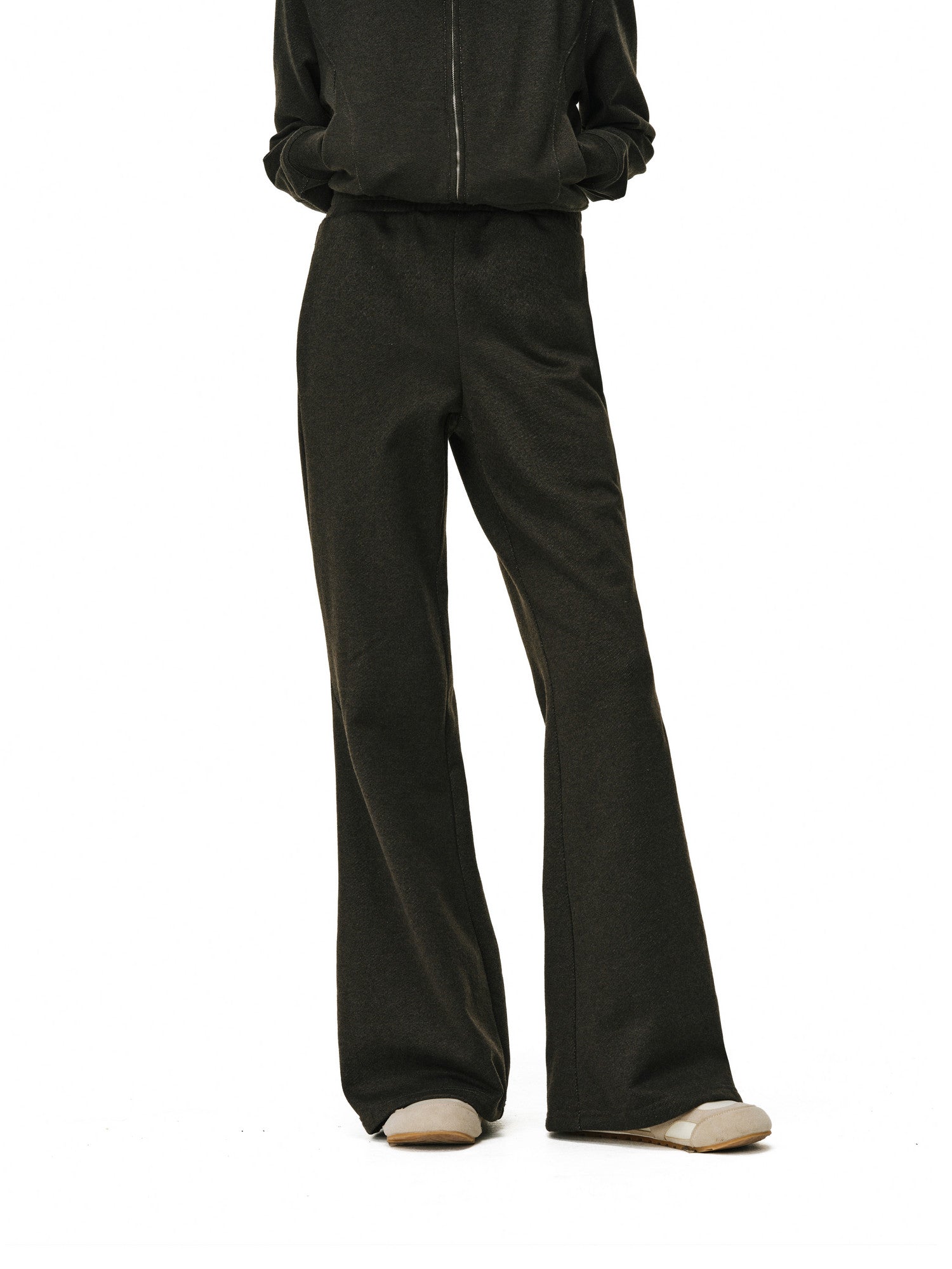 FPA Worsted Wool Floral Yarn Flared Sweatpants – Loose Wide-Leg Casual Athletic Set Trousers for Women, Spring/Fall