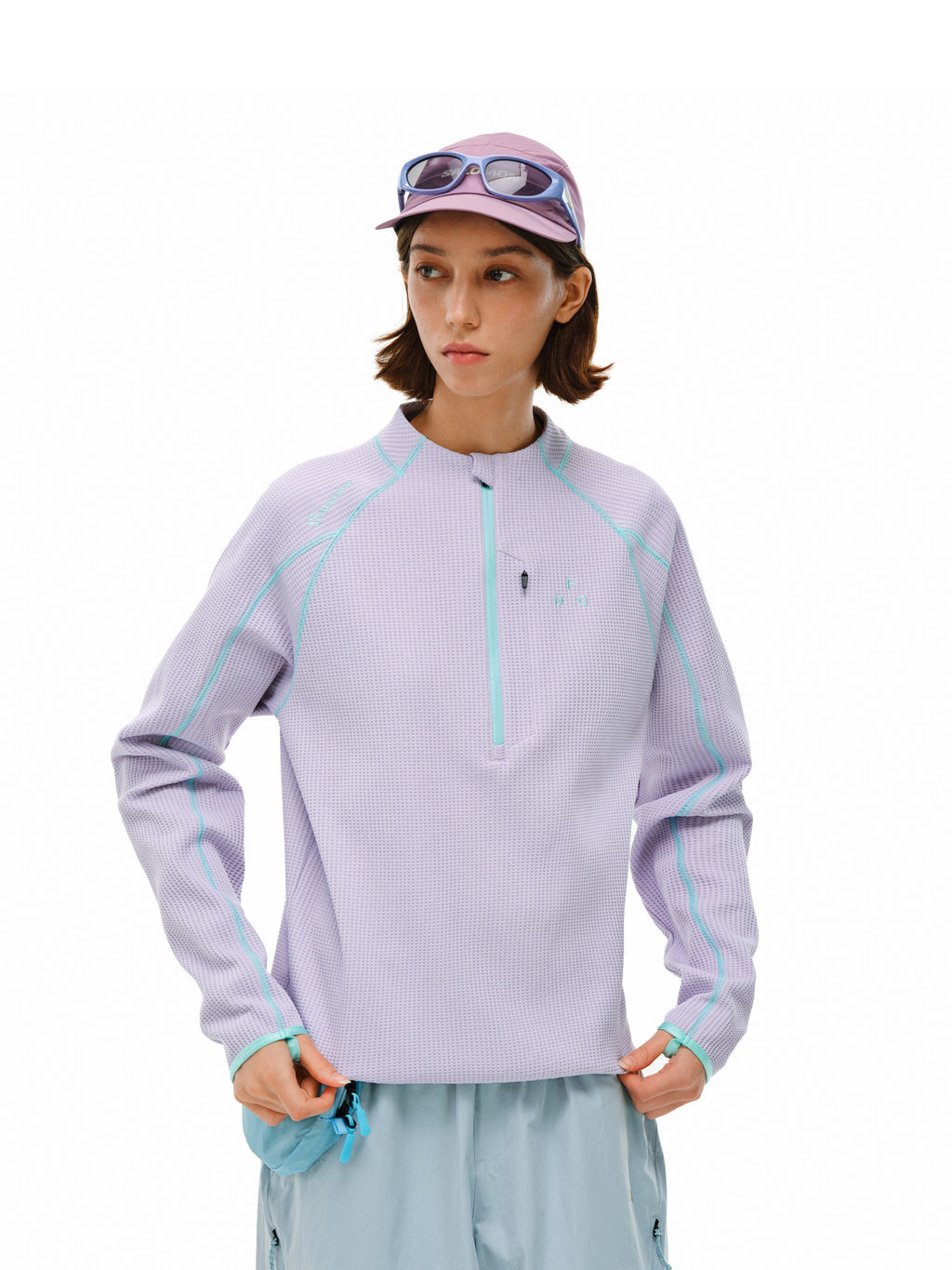 FPA Moisture-Wicking Sun-Protection UPF50+ Half-Zip Long Sleeve Spring Loose Casual Outdoor Sports Couple T-Shirt