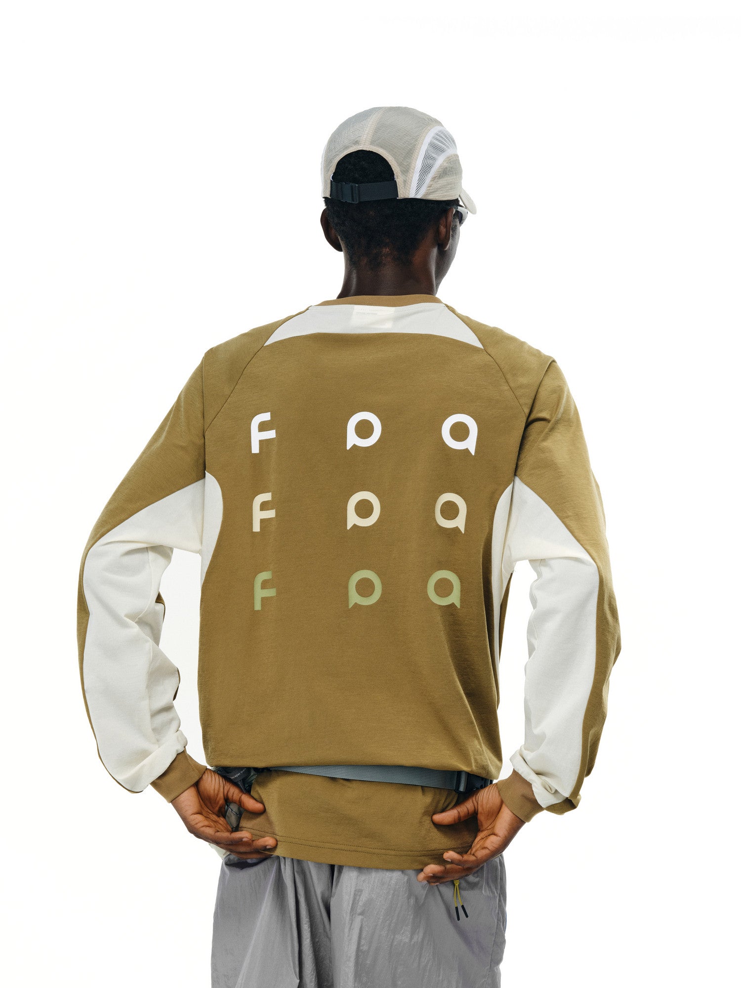 FPA Hydrogen Plain Mercerized Outdoor Sports Long Sleeve T-Shirt – Autumn Color-Block Crew Neck Retro National-Chic Top