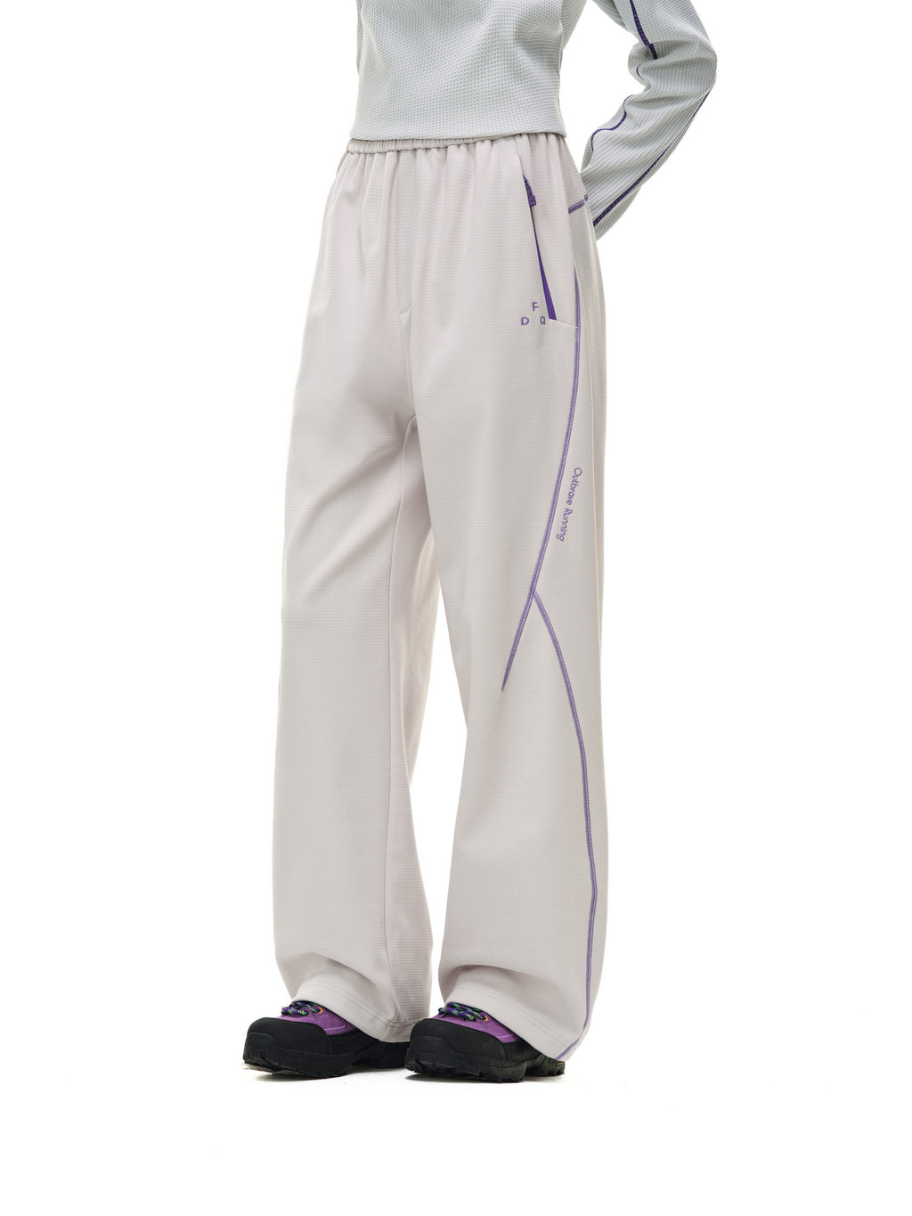 FPA Outdoor Sports Contrast Color Textured Plaid Straight-Leg Casual Pants for Couples, Relaxed Fit
