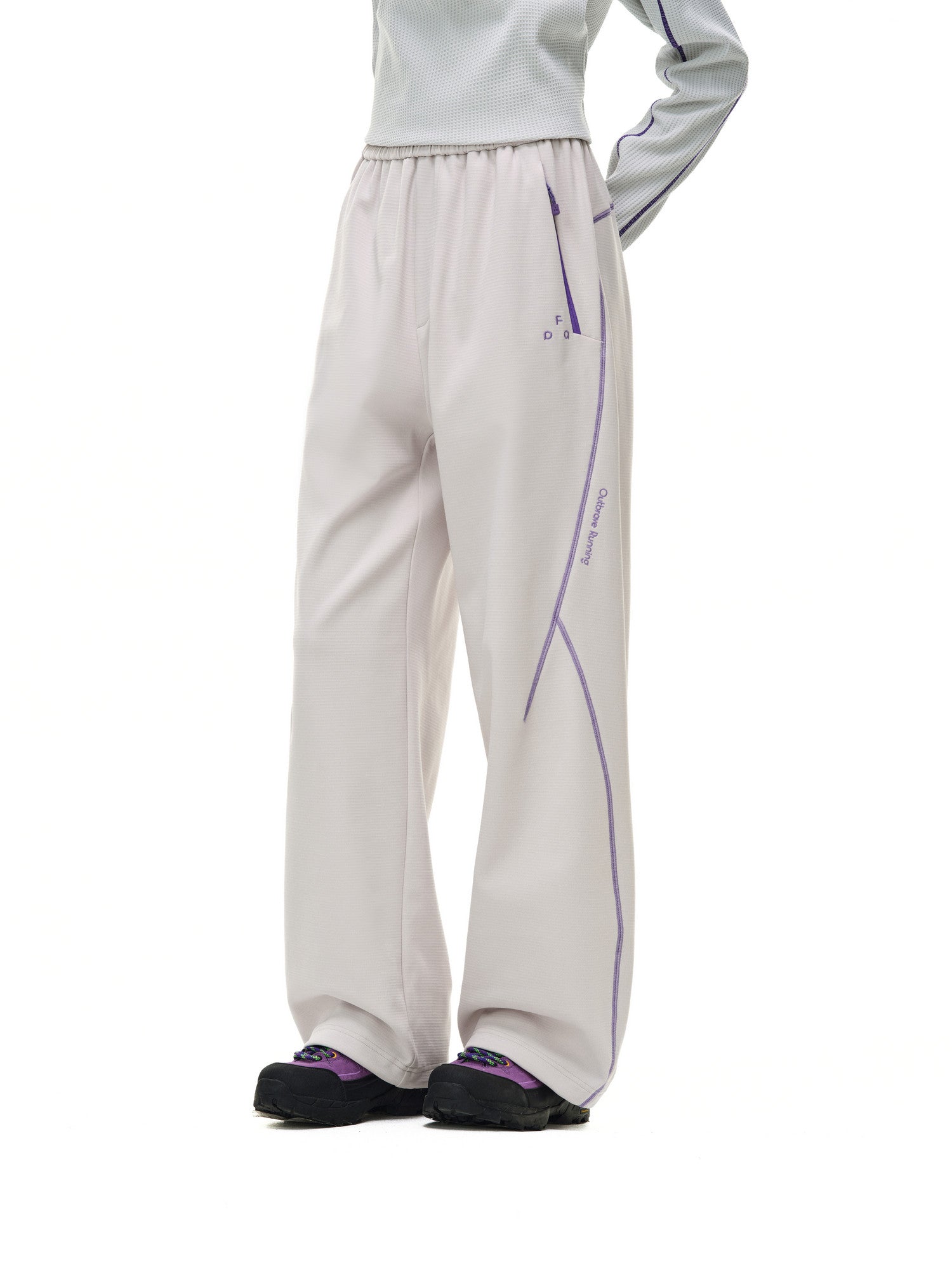 FPA Outdoor Sports Contrast Color Textured Plaid Straight-Leg Casual Pants for Couples, Relaxed Fit