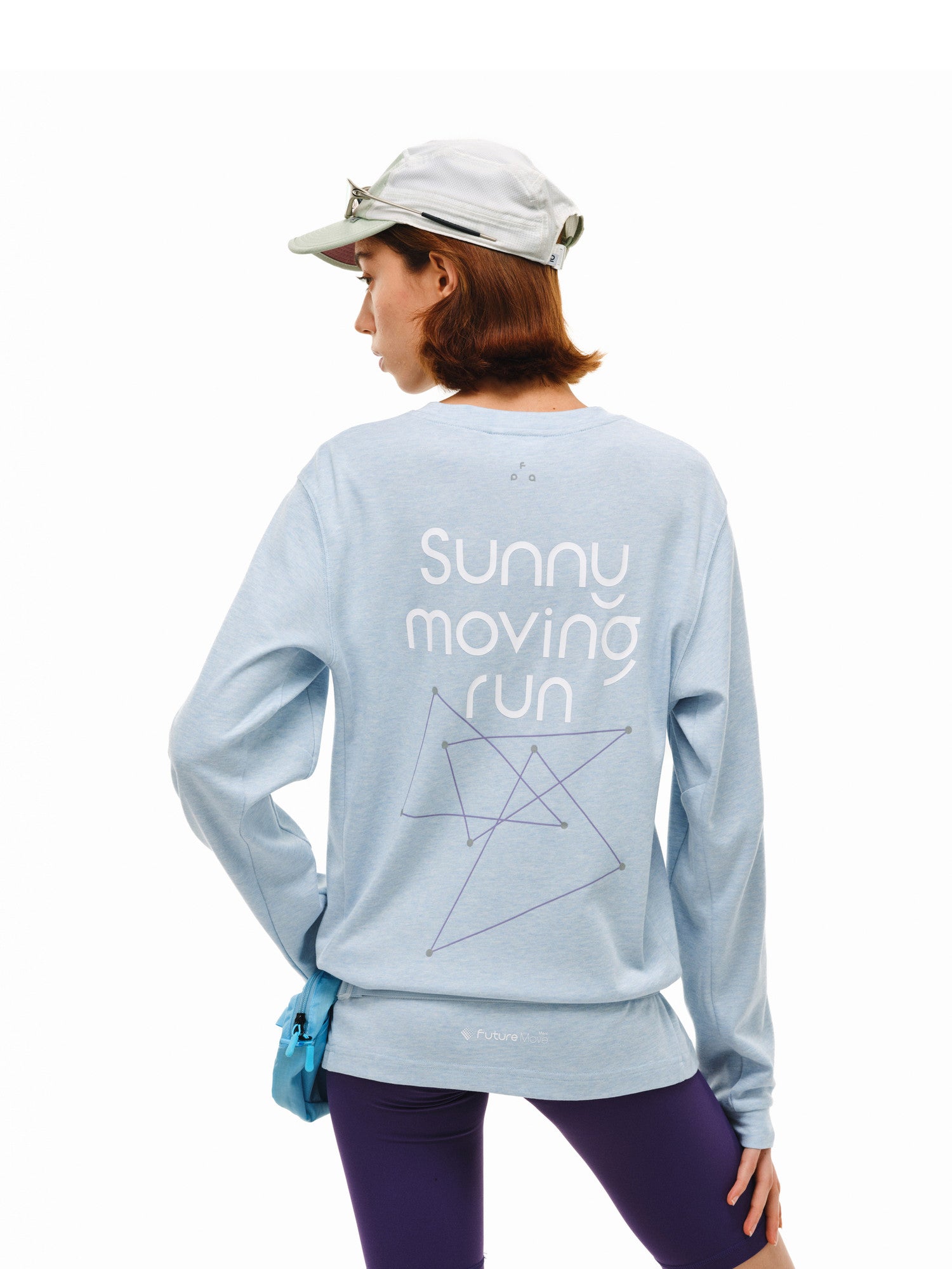 FPA Cool-Touch Quick-Dry Reflective Hole Running T-Shirt, Chinese Trend Spring Round Neck Couple Print Outdoor Sports Long Sleeve