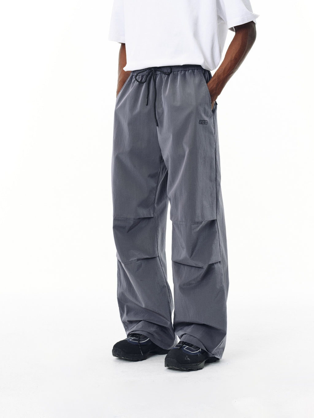 FPA Water-Repellent Slightly Crinkled Metal Nylon Paratrooper Pants – Chinese Streetwear Trendy Loose Fit Casual Long Pants for Spring/Autumn