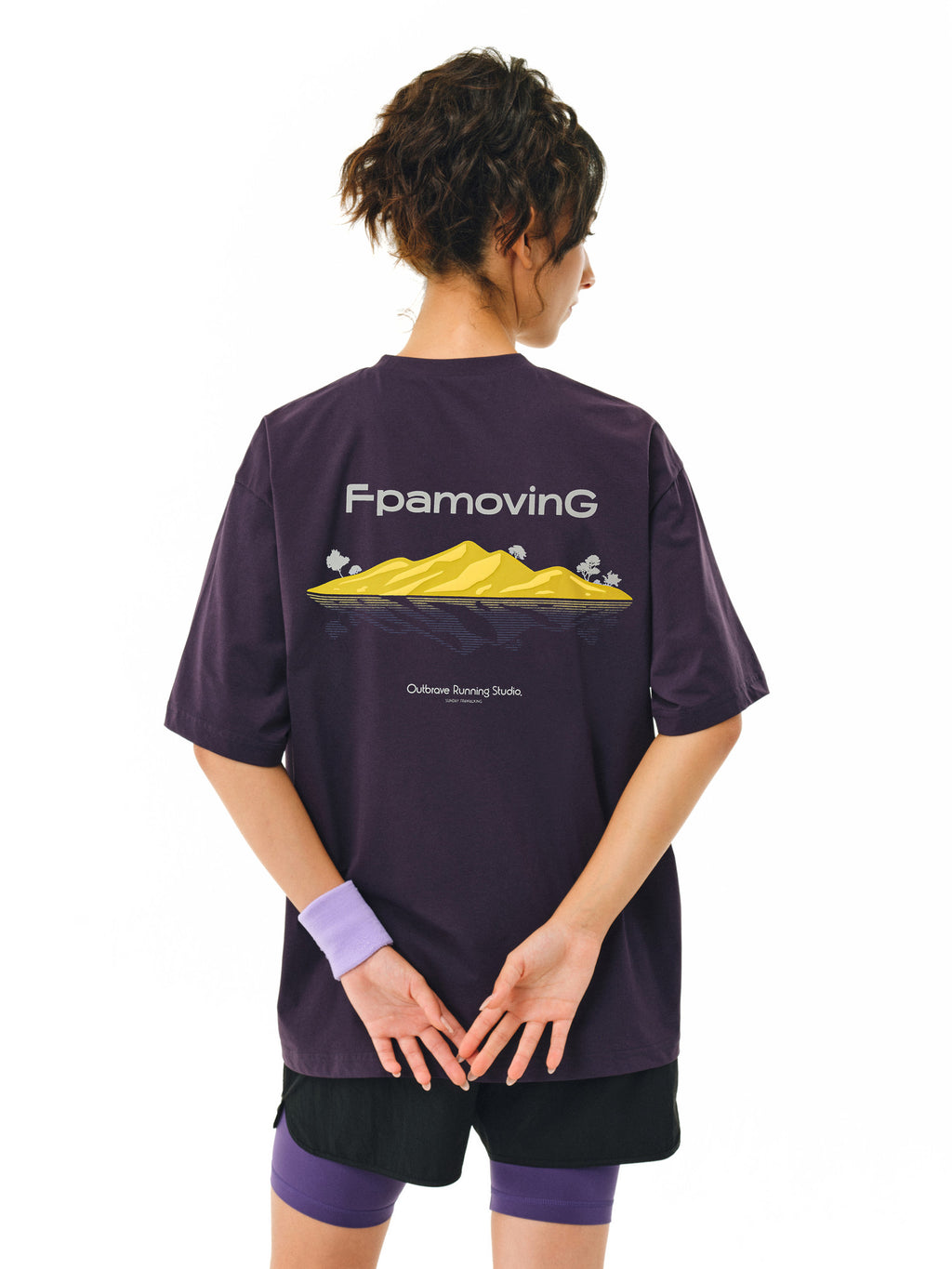 FPA Moisture-Wicking Quick-Dry Antibacterial Cool-Touch Sun-Protection Printed Sports Short Sleeve T-Shirt, Chinese Trend Loose Fit Couple Round Neck Tee