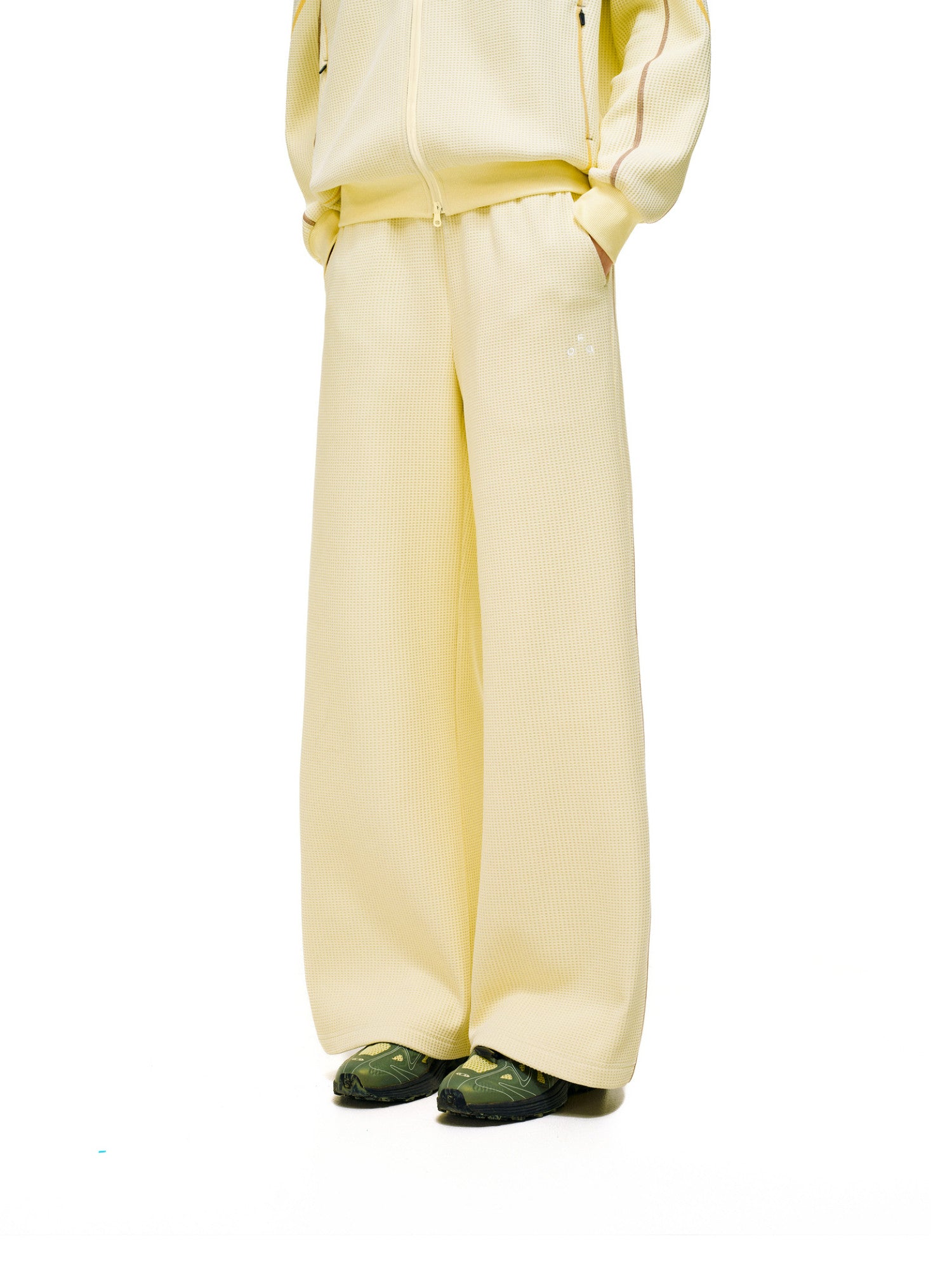 FPA Waffle Fleece Color-Block Women's Pants - Autumn Straight-Leg Relaxed Textured Lounge Pants