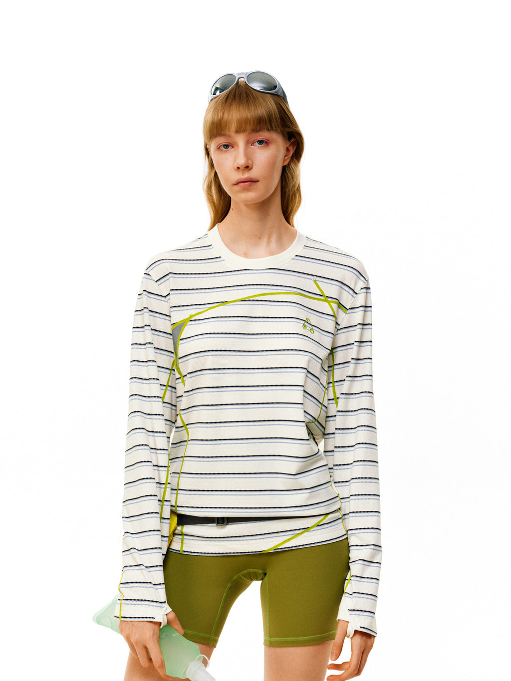 FPA Textured Stripe Long-Sleeve Tee – Casual Sports Contrast Color Crew Neck Unisex T-Shirt
