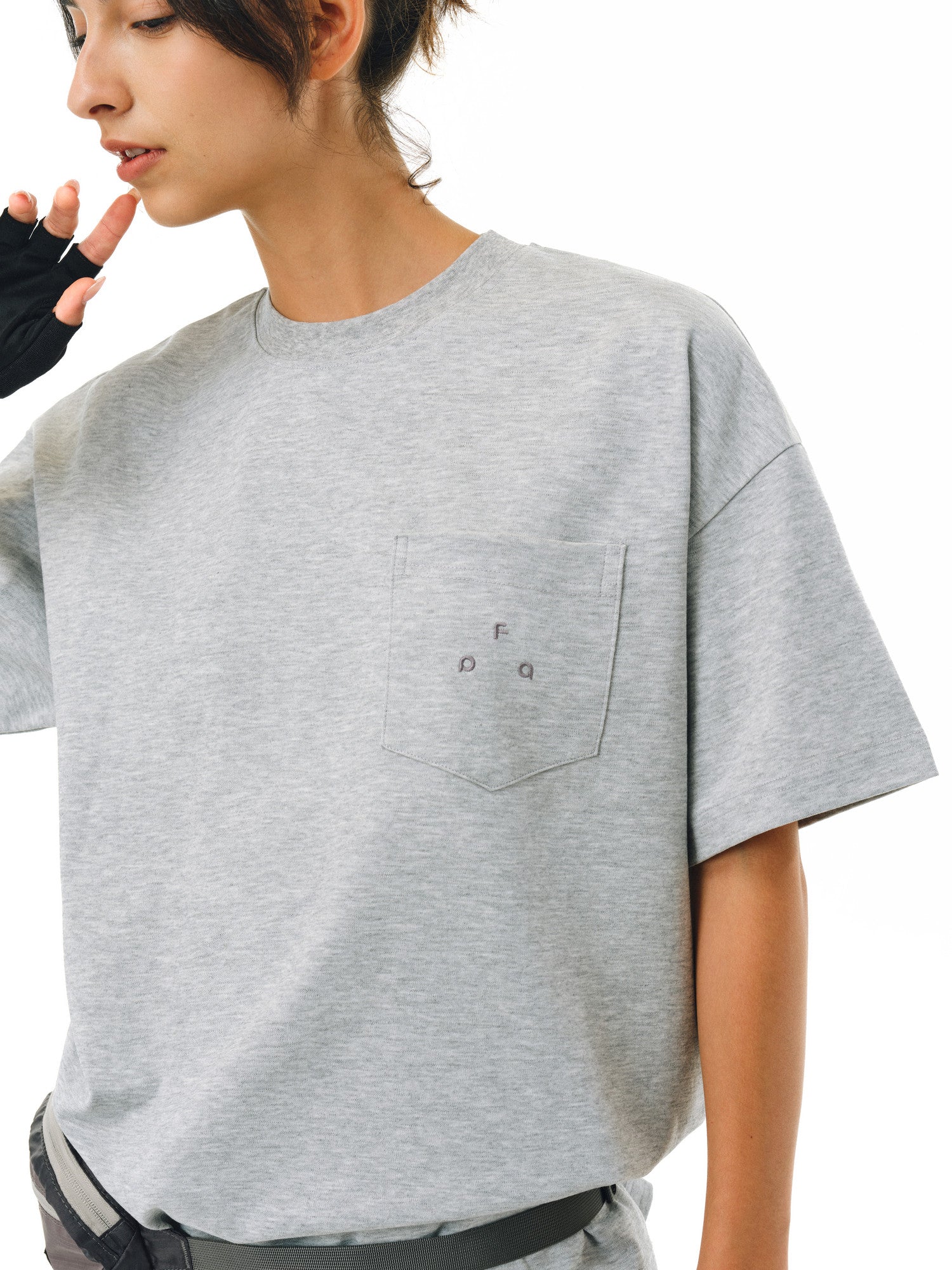 FPA Cool-Touch Quick-Dry Pocket Embroidered Logo Short Sleeve T-Shirt - Chinese Streetwear Loose Round Neck Half Sleeve Tee for Men