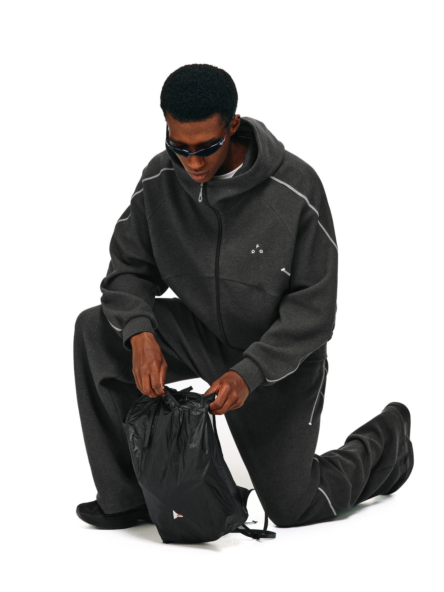 FPA 3D Jacquard Textured Stitch Sports Hoodie for Men and Women, Spring/Fall, Windproof Collar, Loose Fit, Available in S-4XL