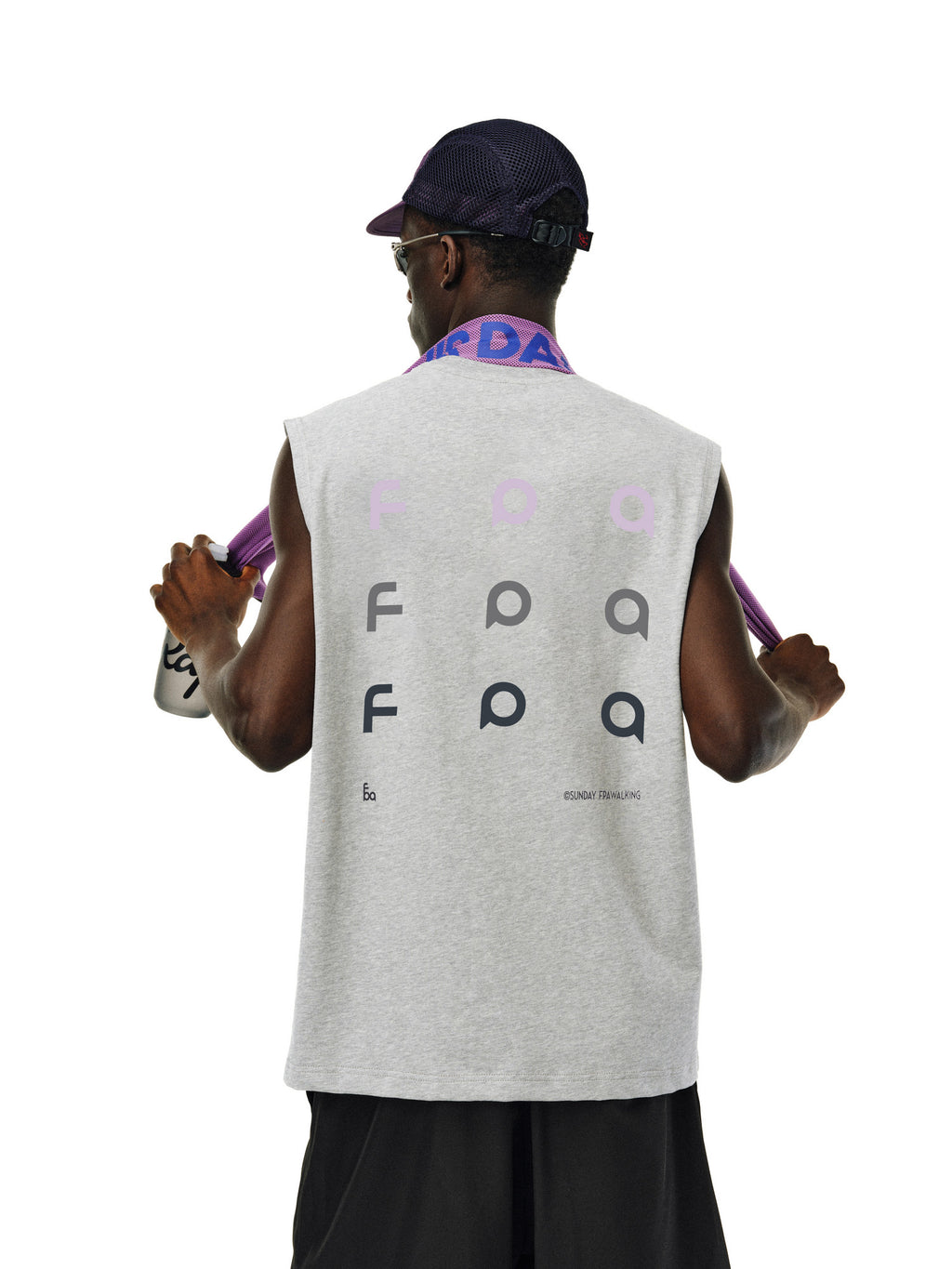 FPA Gradient Logo Sleeveless Tank Top - Chinese Streetwear Summer Round Neck Athletic Vest for Men
