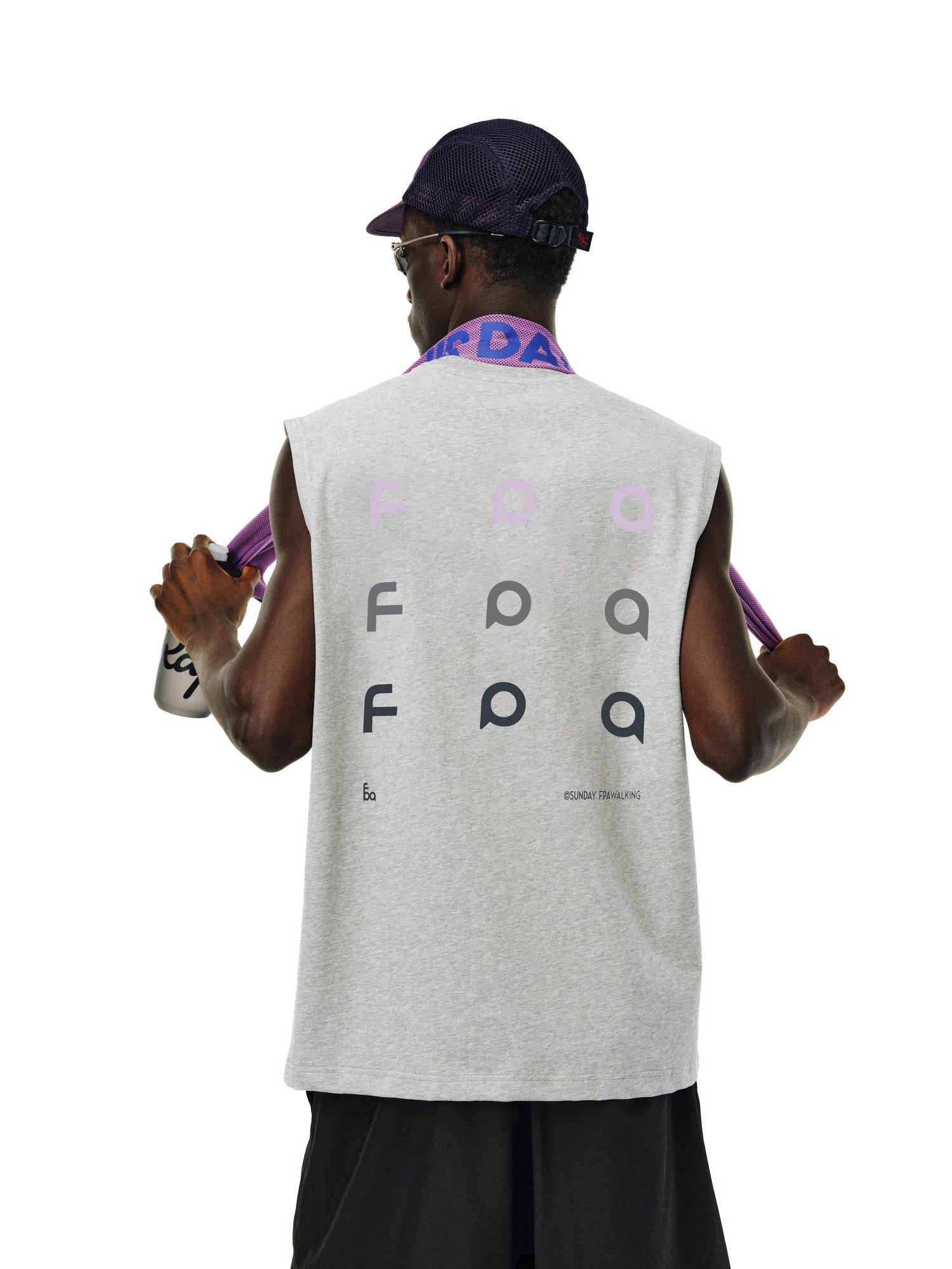 FPA Gradient Logo Sleeveless Tank Top - Chinese Streetwear Summer Round Neck Athletic Vest for Men
