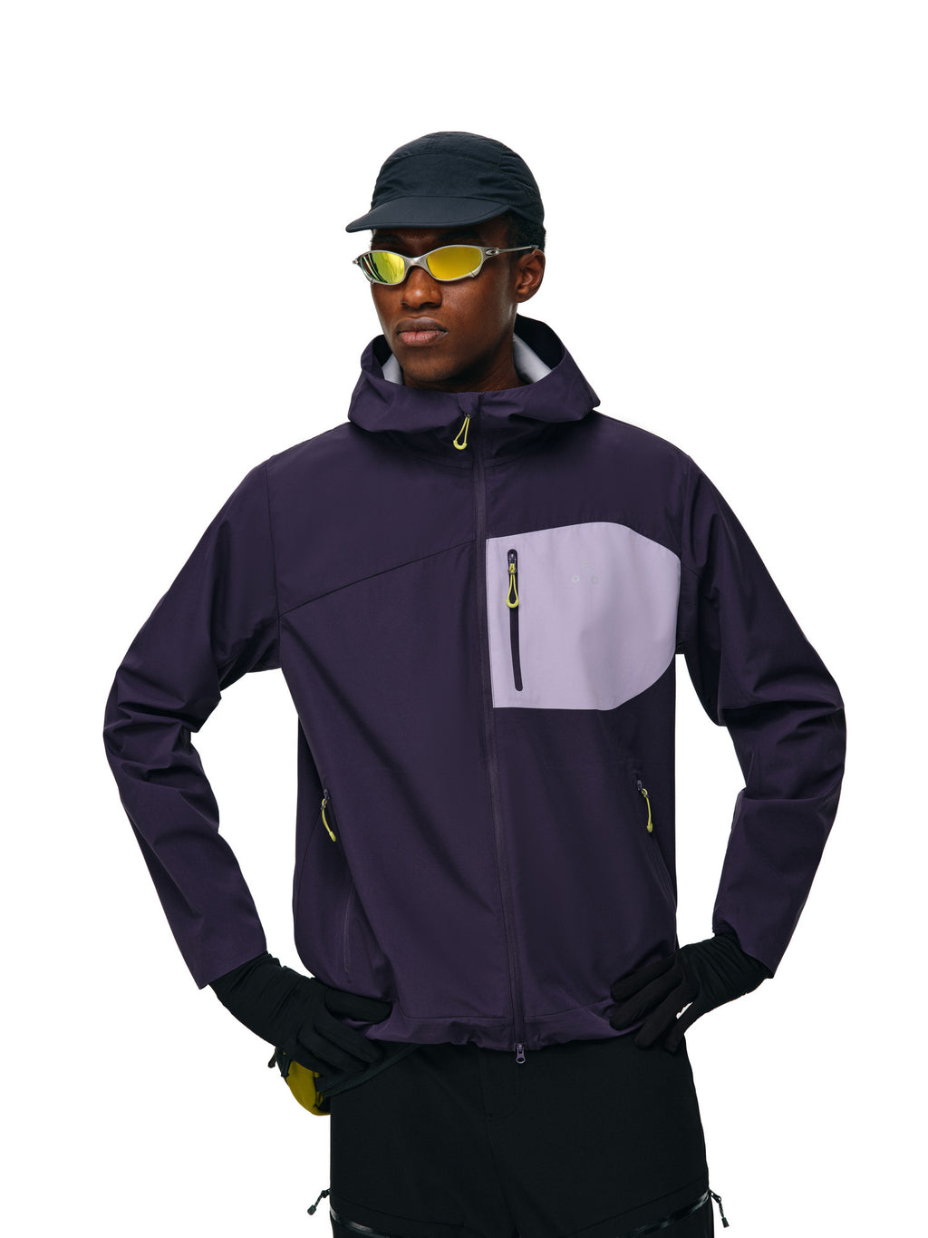 FPA Color-Block Water-Resistant Hooded Jacket for Outdoor Sports, Hiking, Climbing, Autumn Commute, Unisex
