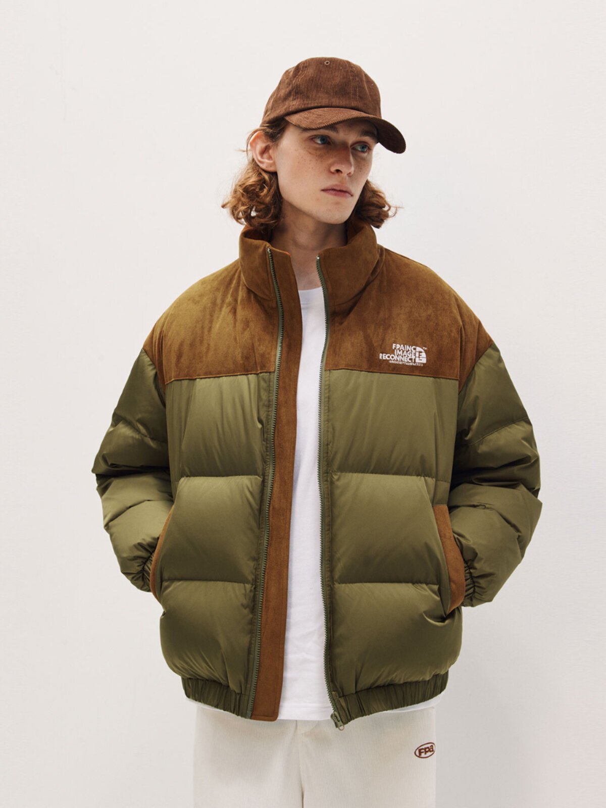 FPA Suede Patch Short Down Jacket – Chinese Streetwear Unisex Thick Winter Puffer Coat