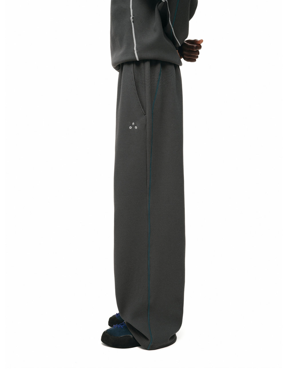 FPA Waffle Fleece Color-Block Lounge Pants Set - Fall Basic Logo Color-Block Wide-Leg Casual Pants for Men